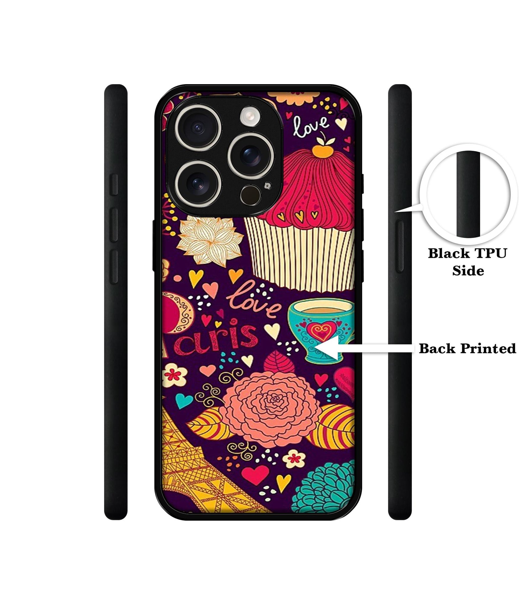 Paris Flower Love Design Designer 2D Printed Back Case Cover for Apple iPhone 16 Pro Max