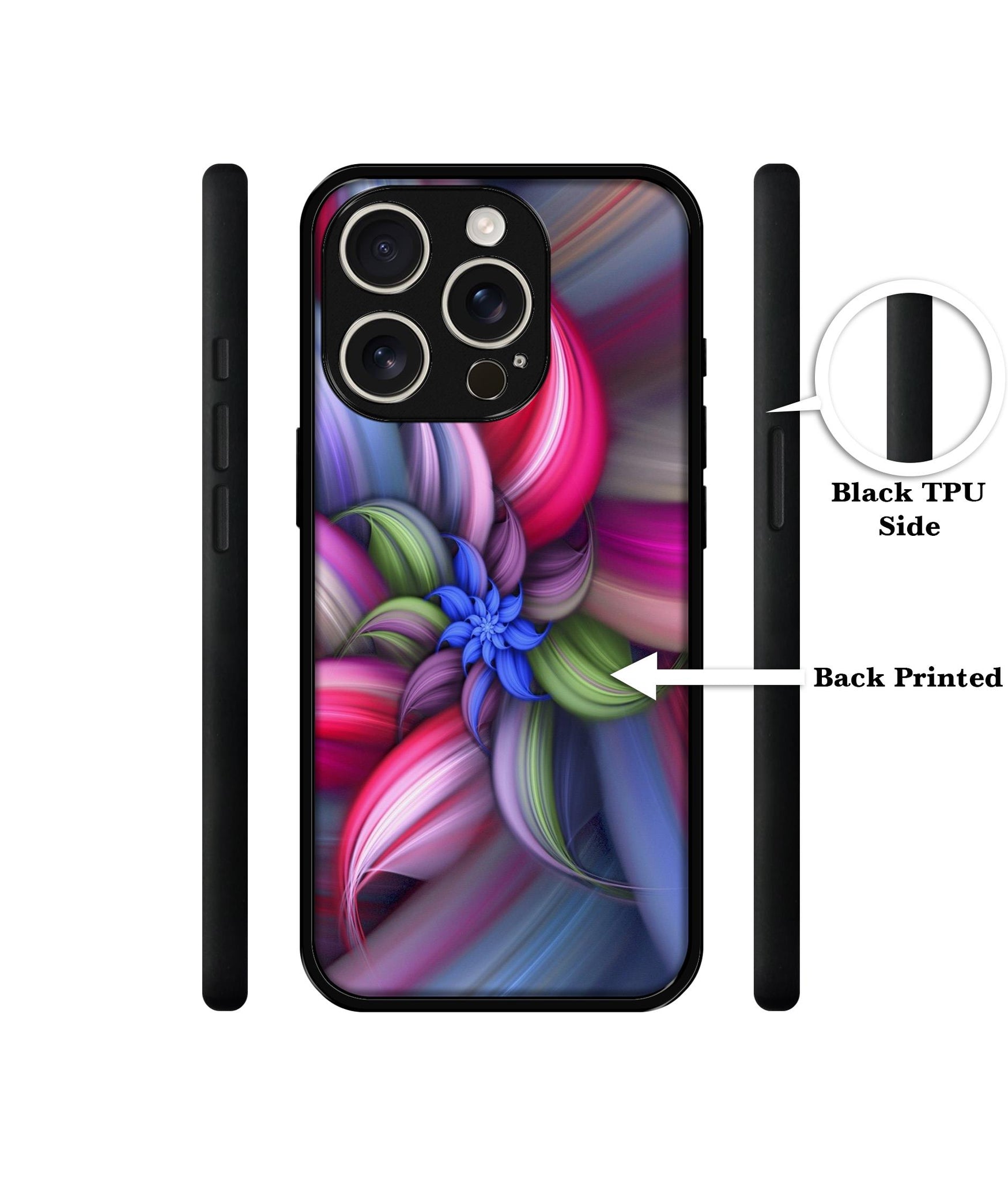Colorful Flower Design Designer 2D Printed Back Case Cover for Apple iPhone 16 Pro Max