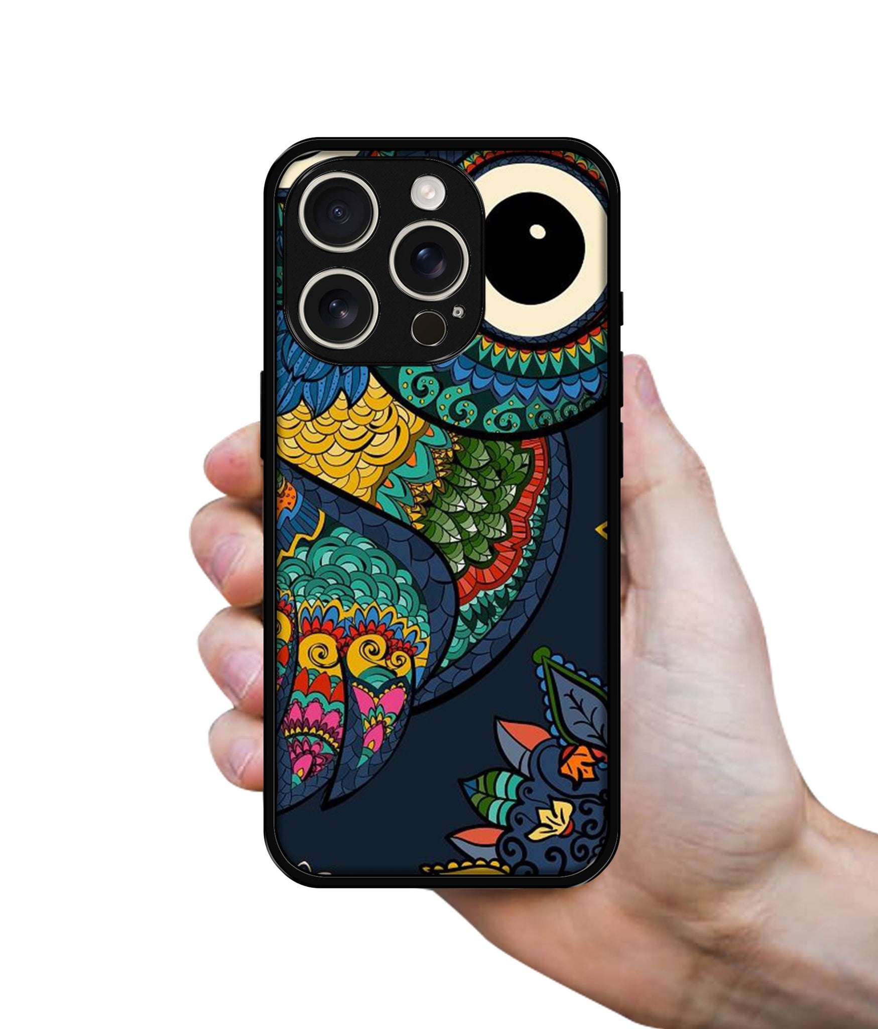 Owl Illustration Design Designer 2D Printed Back Case Cover for Apple iPhone 16 Pro Max