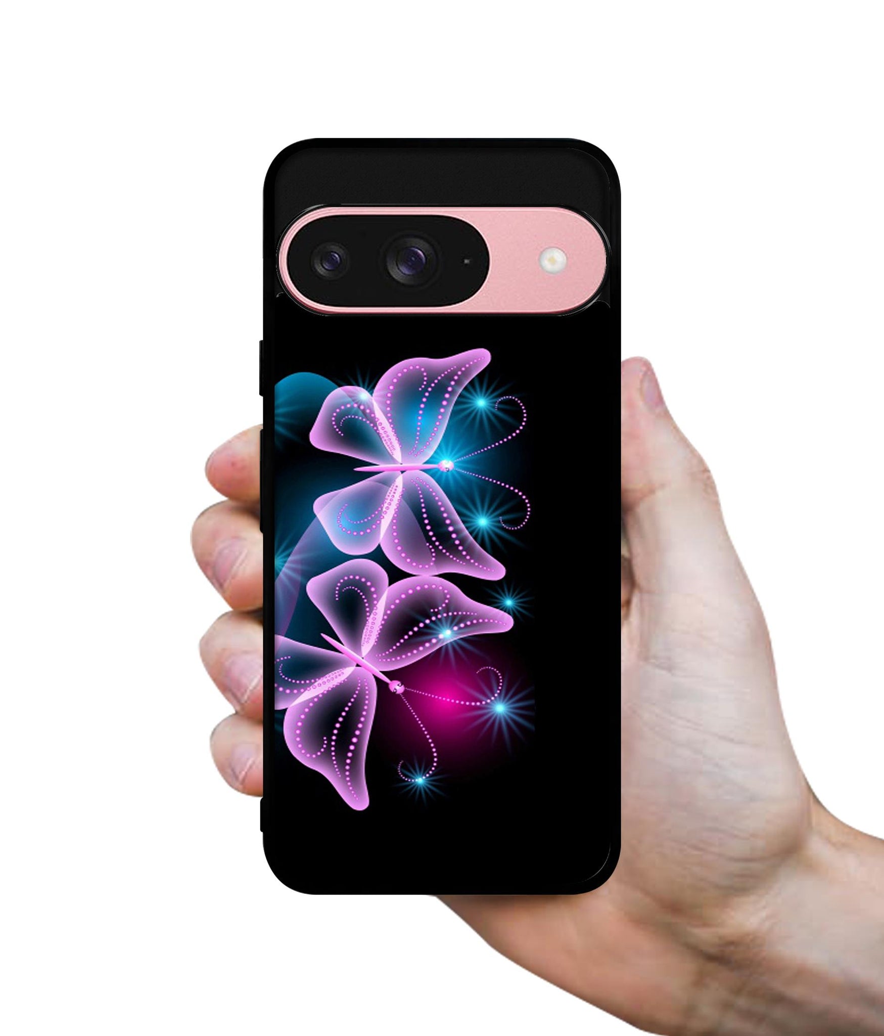 Butterflies Neon Light Design Designer 2D Printed Back Case Cover for Google Pixel 9 5G