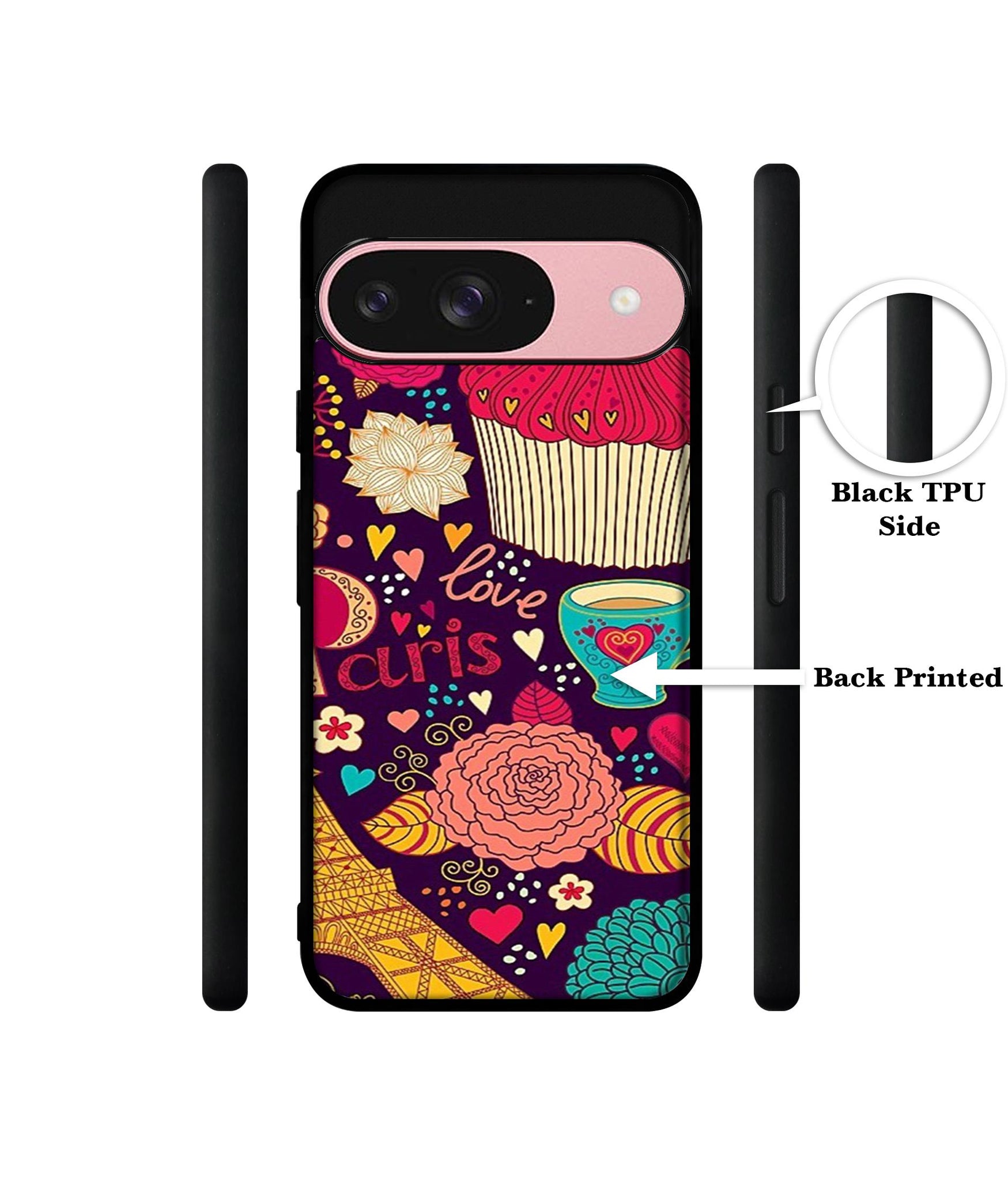 Paris Flower Love Design Designer 2D Printed Back Case Cover for Google Pixel 9 5G