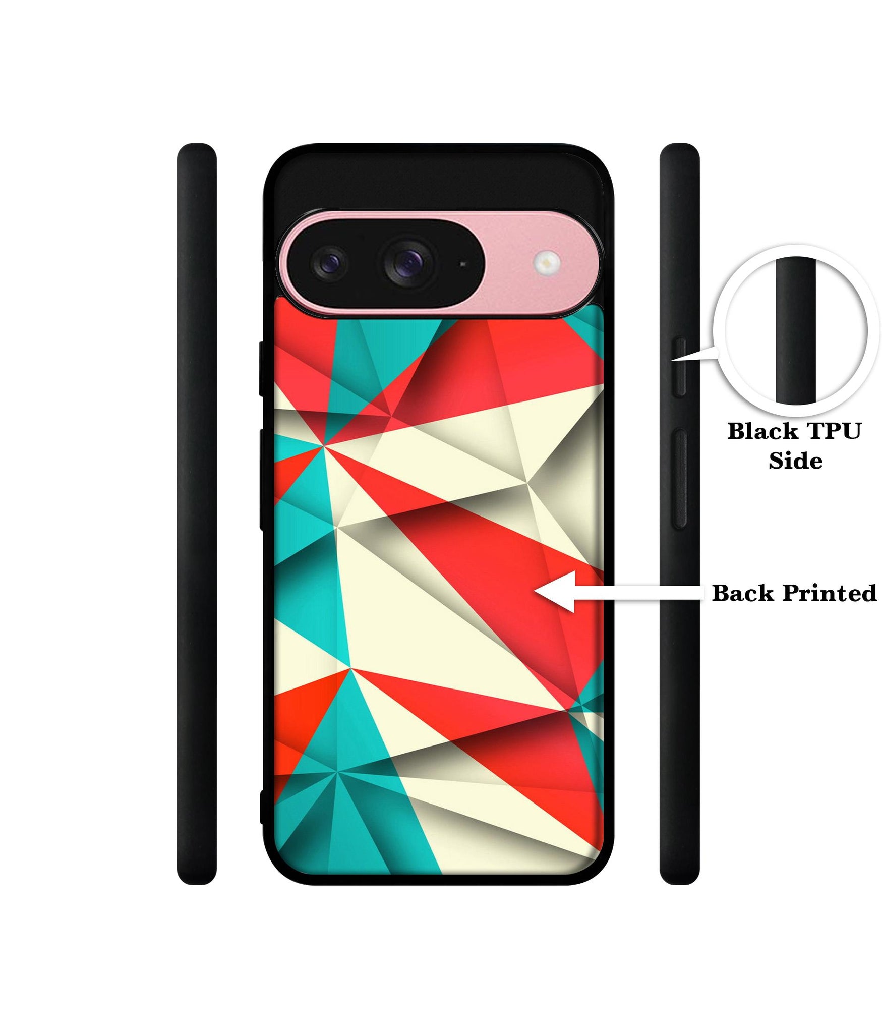 Red Blue White Pattern Design Designer 2D Printed Back Case Cover for Google Pixel 9 5G