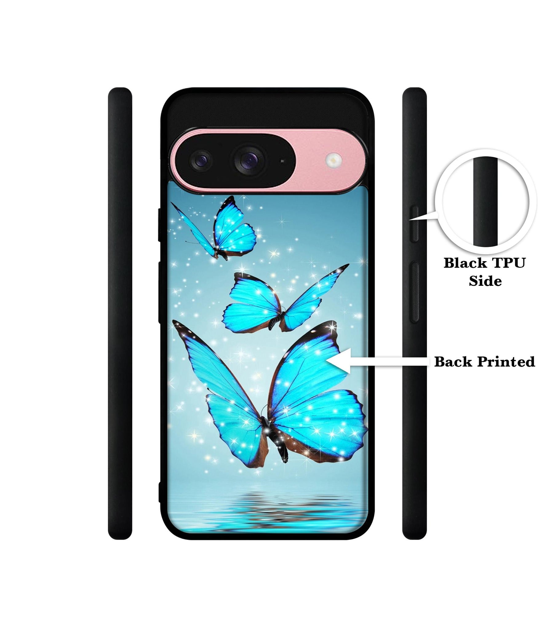 Flying Butterflies Design Designer 2D Printed Back Case Cover for Google Pixel 9 5G