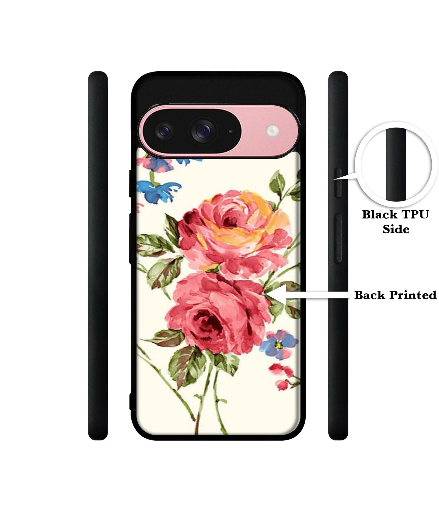 Vintage Painting Flower Design Designer 2D Printed Back Case Cover for Google Pixel 9 5G