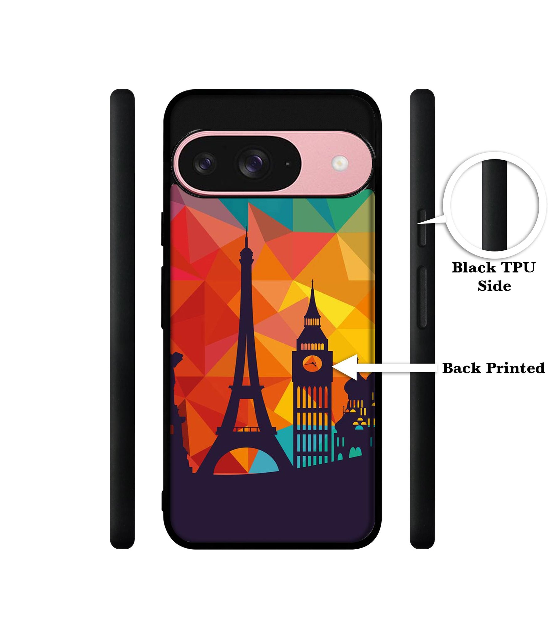 Colored Paris Design Designer 2D Printed Back Case Cover for Google Pixel 9 5G