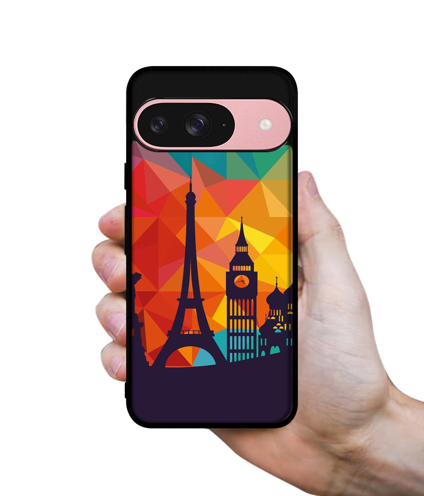 Colored Paris Design Designer 2D Printed Back Case Cover for Google Pixel 9 5G
