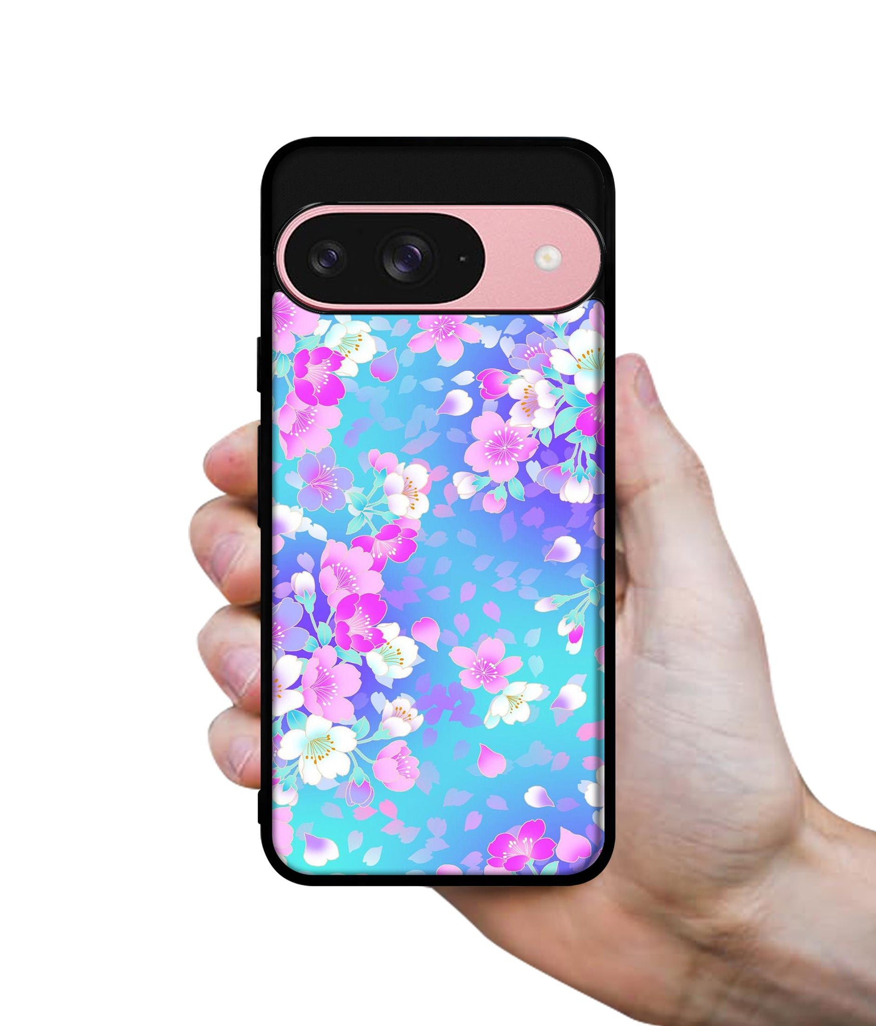 Floral Blue Pattern Design Designer 2D Printed Back Case Cover for Google Pixel 9 5G