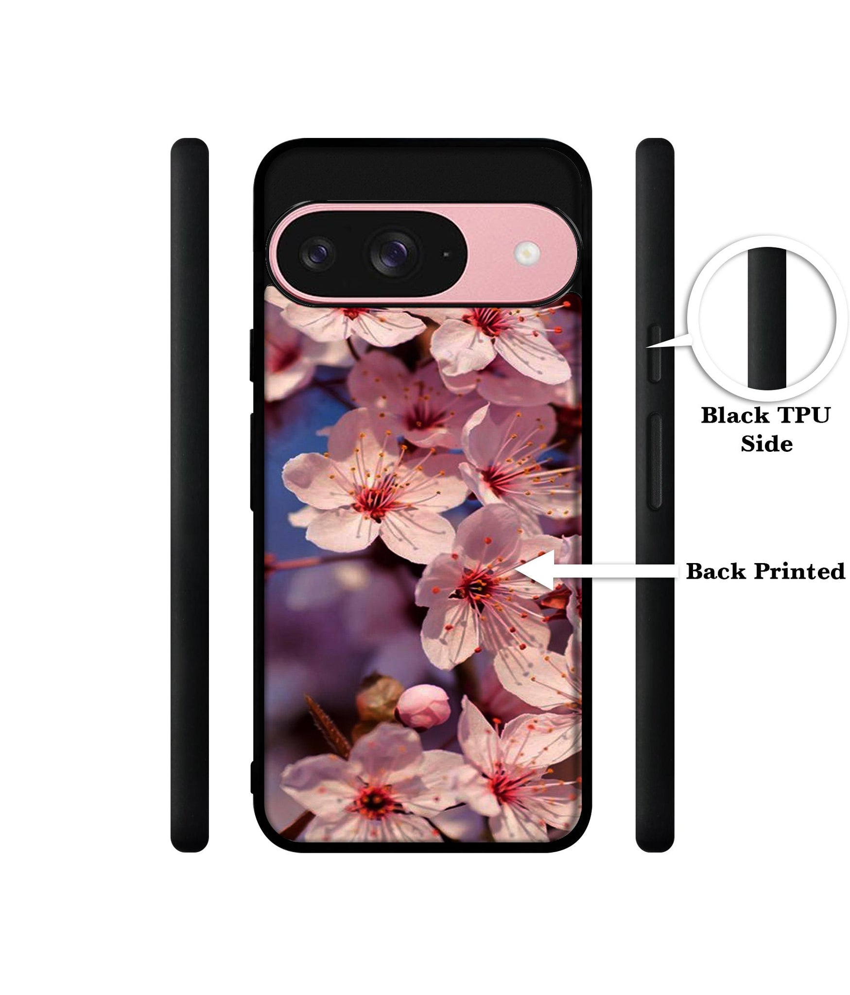 Pink Flowers Pattern Design Designer 2D Printed Back Case Cover for Google Pixel 9 5G
