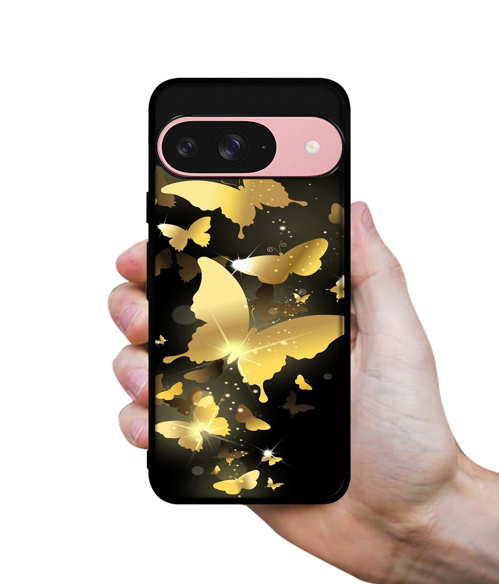 Golden Butterfly Pattern Design Designer 2D Printed Back Case Cover for Google Pixel 9 5G