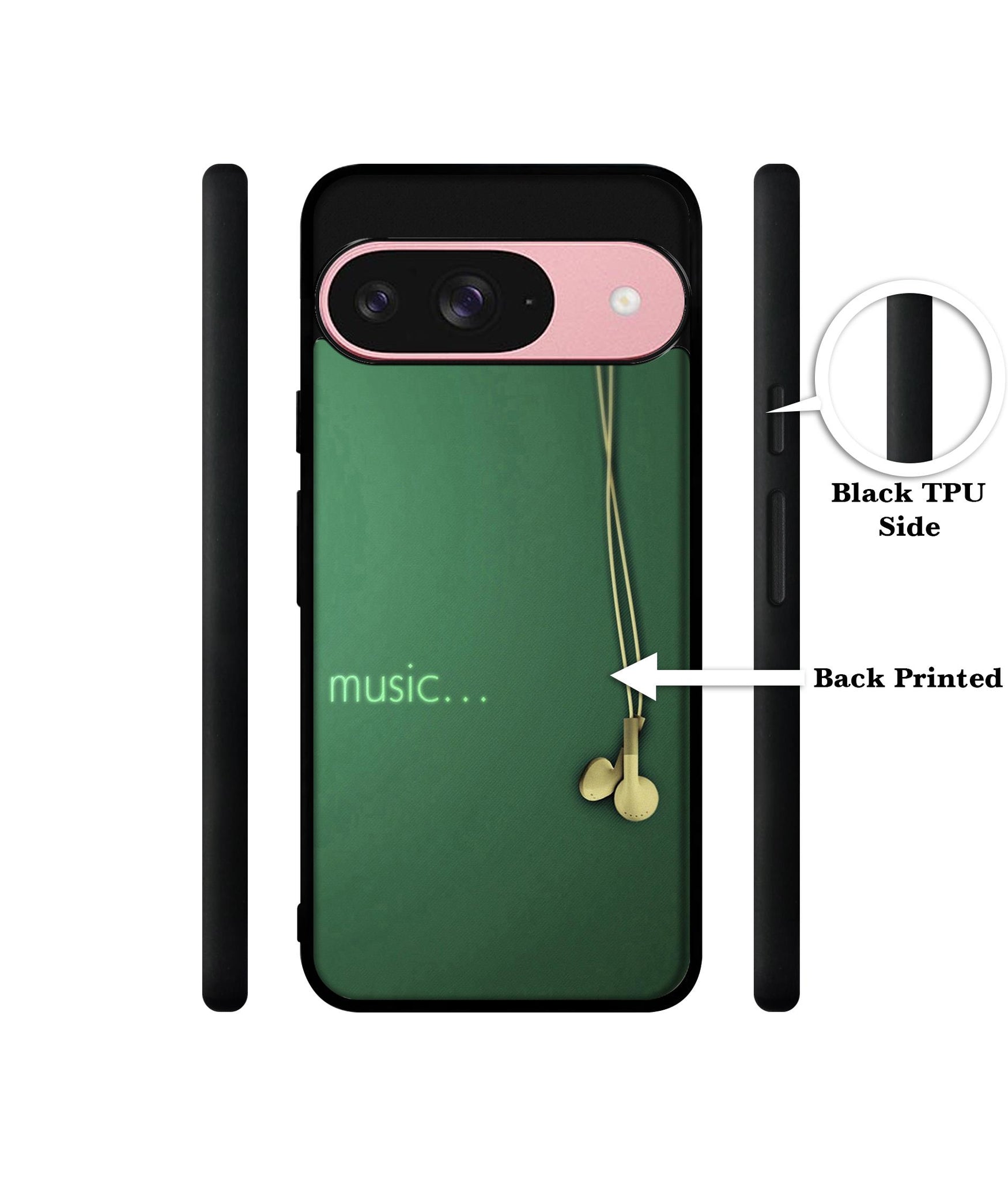 Headphone Music Design Designer 2D Printed Back Case Cover for Google Pixel 9 5G