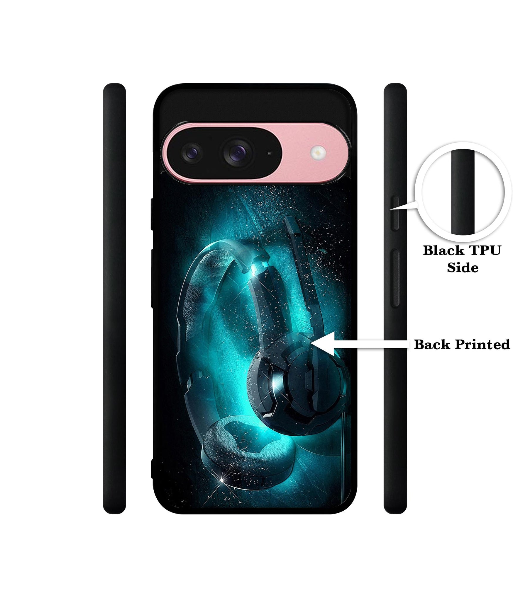 Cool Headphone Design Designer 2D Printed Back Case Cover for Google Pixel 9 5G
