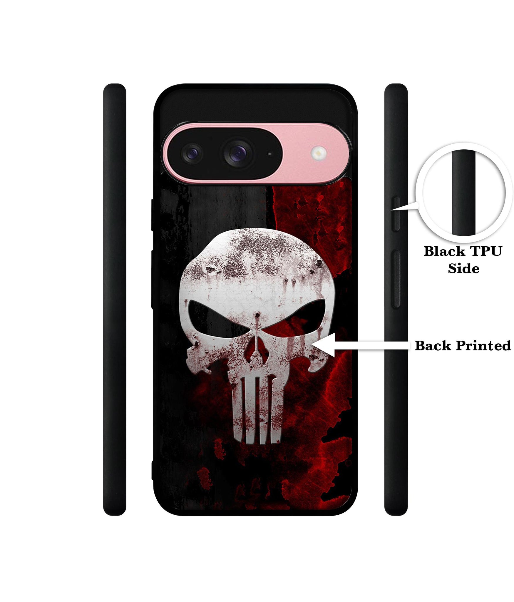 Punisher Skull Design Designer 2D Printed Back Case Cover for Google Pixel 9 5G
