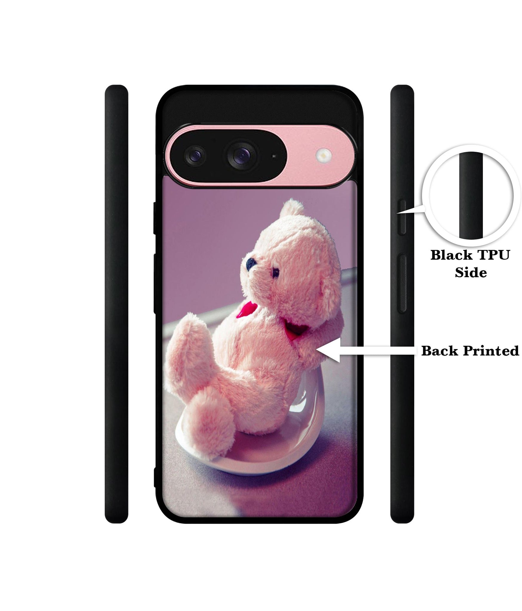 Cute Teddy Bear Design Designer 2D Printed Back Case Cover for Google Pixel 9 5G