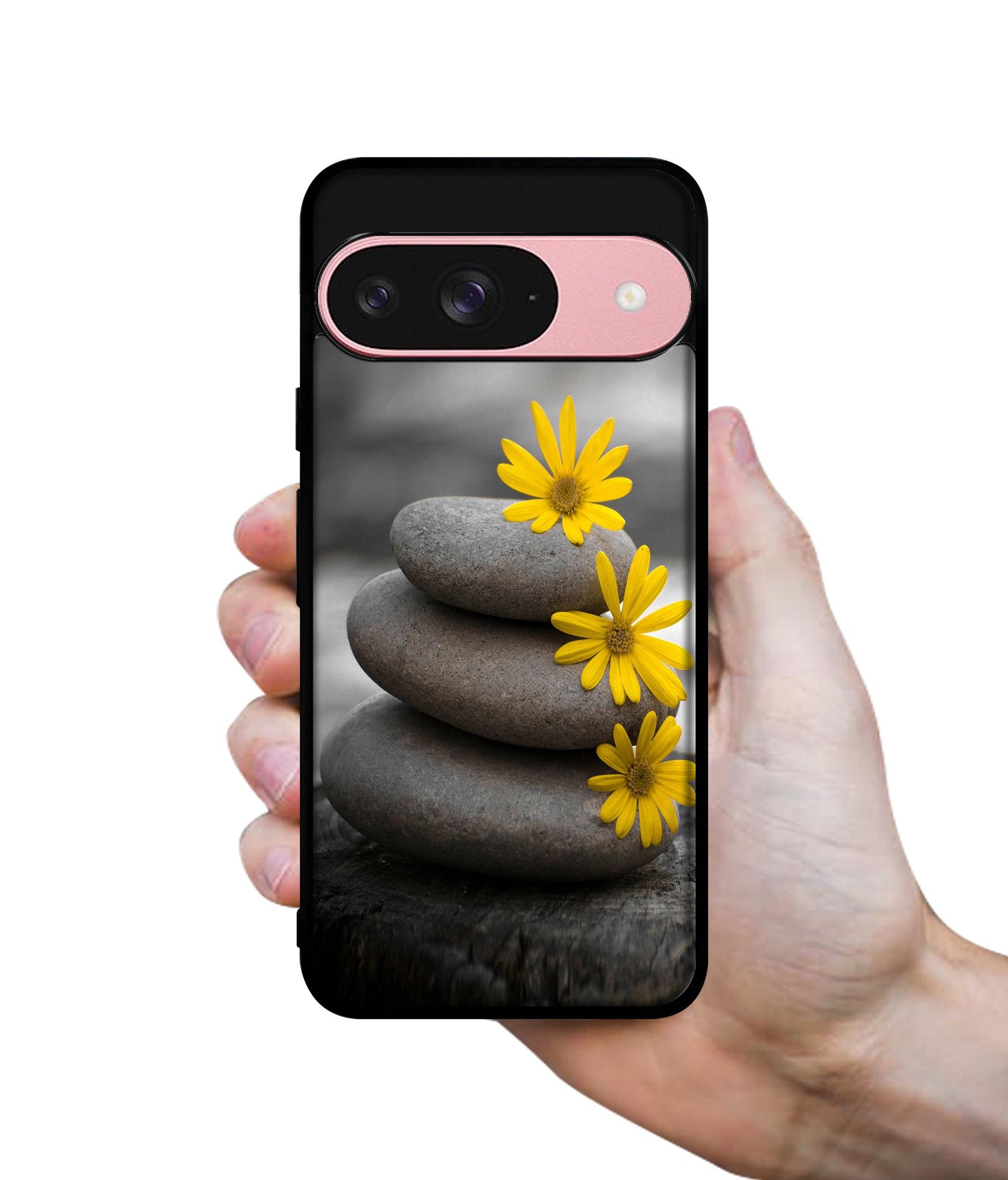 Stones And Flower Design Designer 2D Printed Back Case Cover for Google Pixel 9 5G