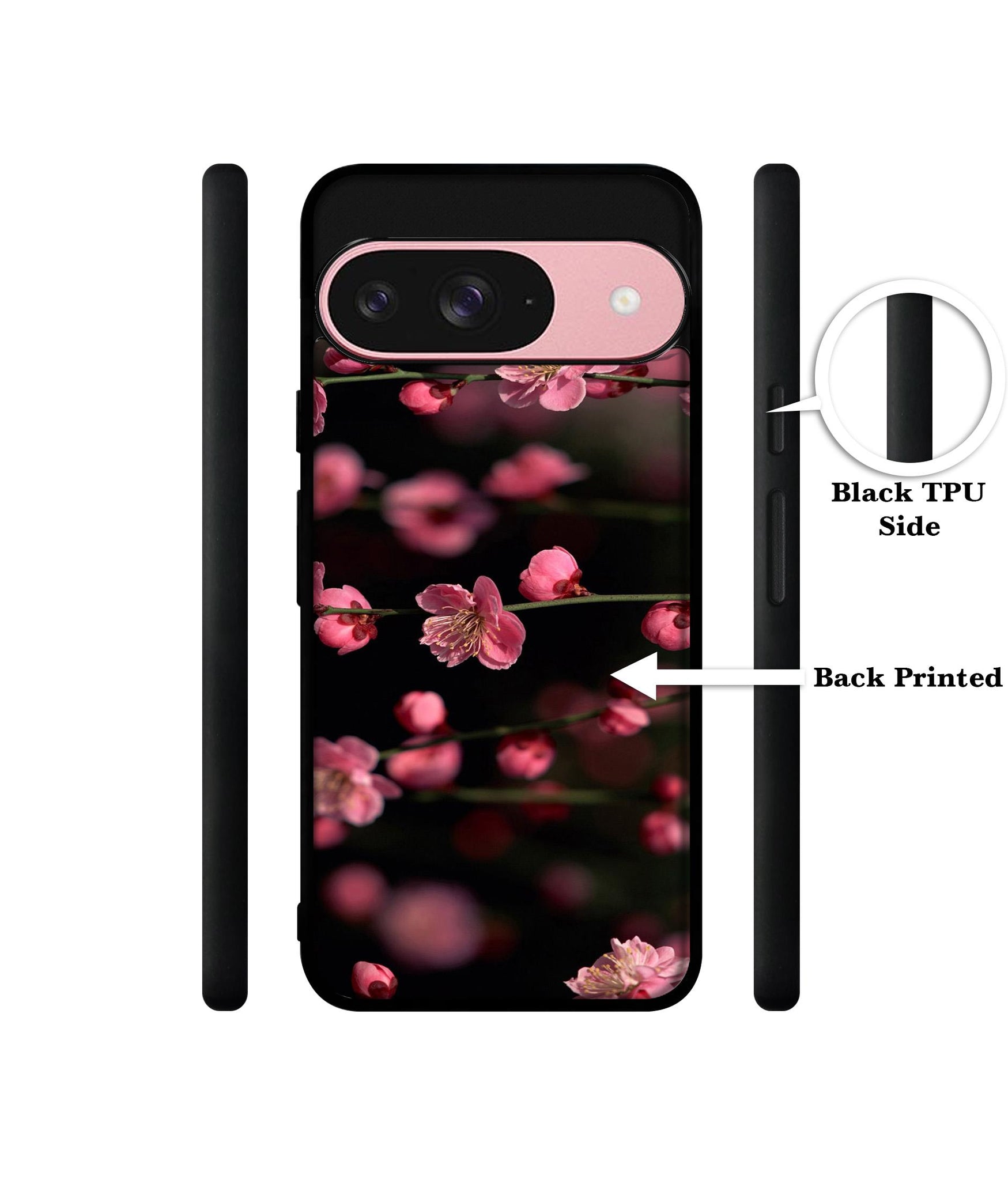 Pink Flowers Design Designer 2D Printed Back Case Cover for Google Pixel 9 5G