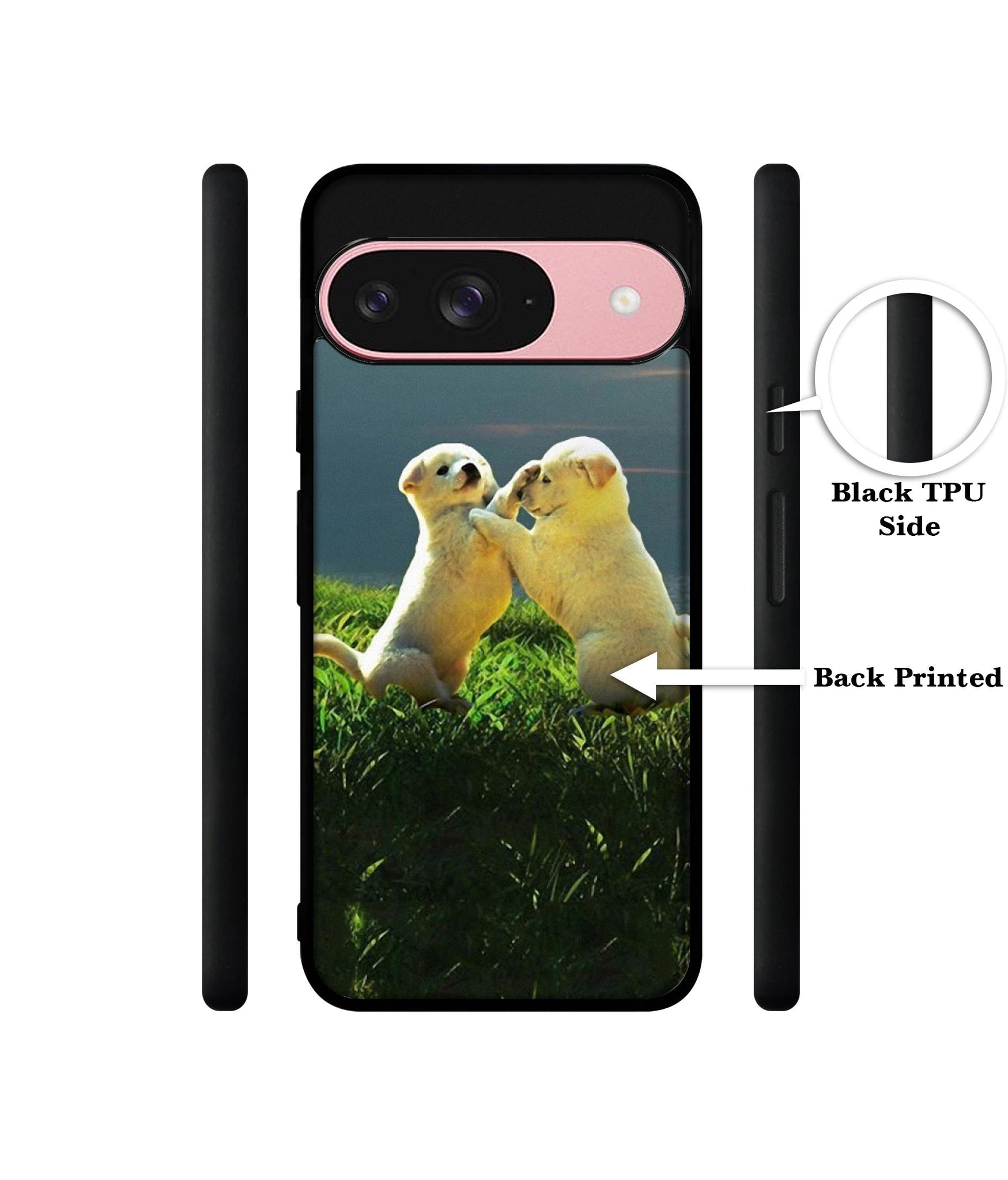 Puppy Couple Sunset Design Designer 2D Printed Back Case Cover for Google Pixel 9 5G