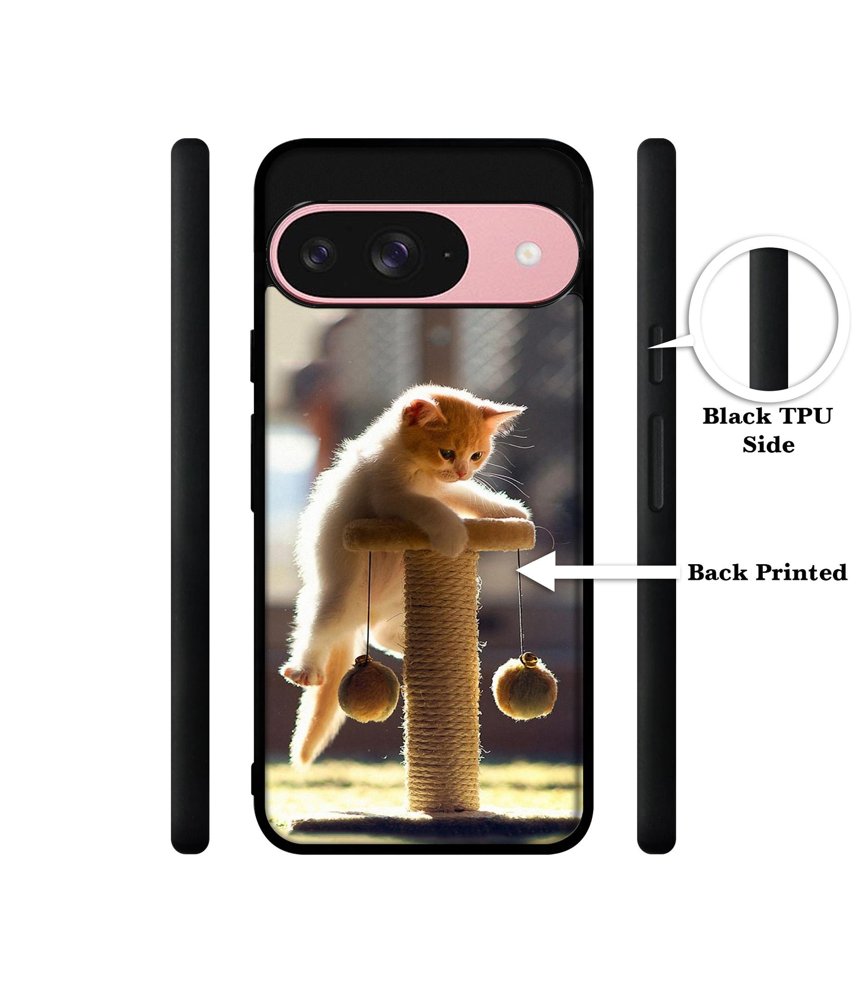 Cat Climbing Design Designer 2D Printed Back Case Cover for Google Pixel 9 5G