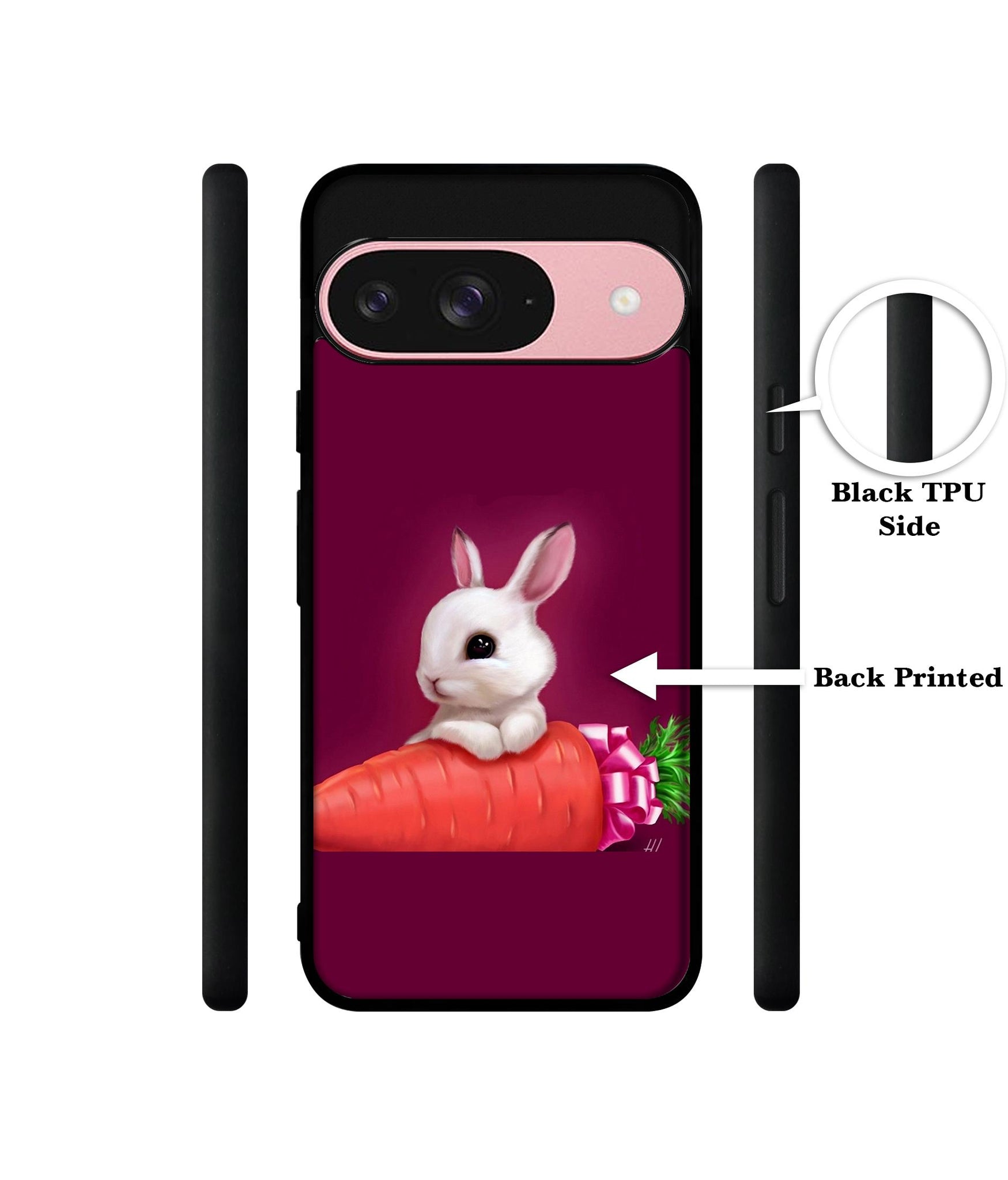 Bunny With Carrot Design Designer 2D Printed Back Case Cover for Google Pixel 9 5G