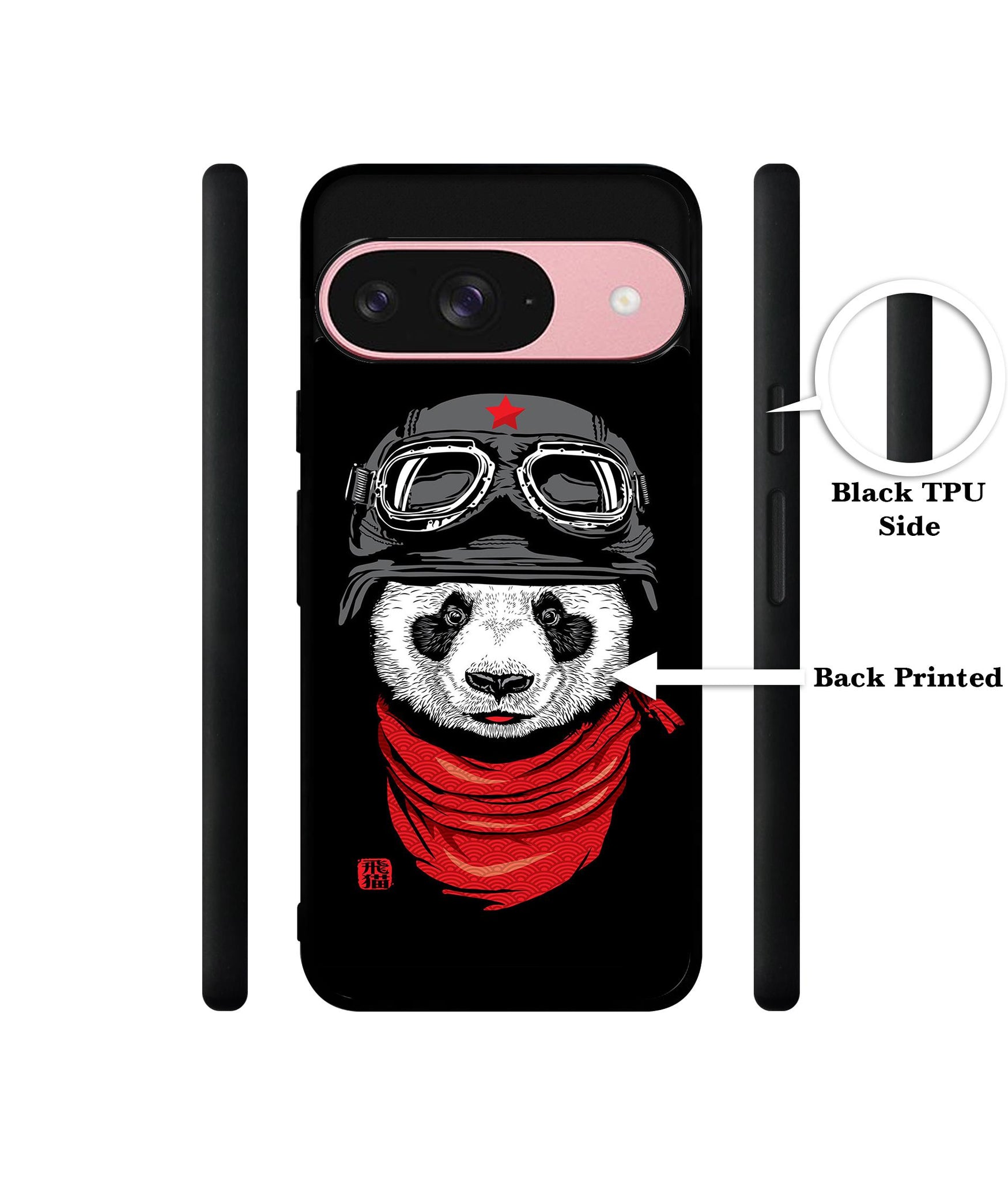 Biker Panda Design Designer 2D Printed Back Case Cover for Google Pixel 9 5G