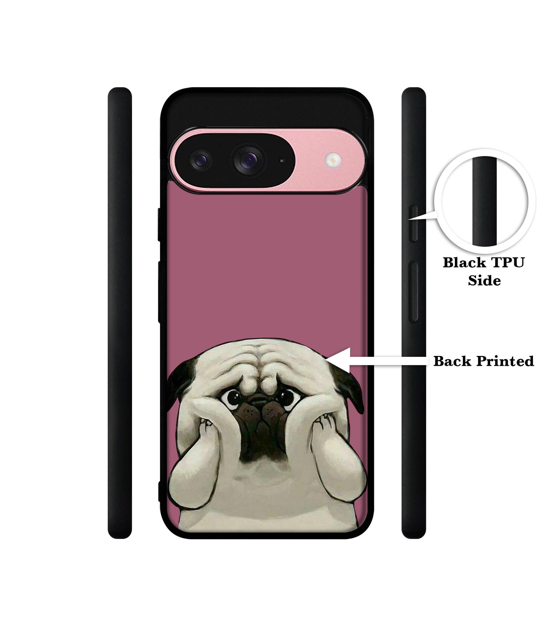 Cute Pug Holding Big Cheeks Design Designer 2D Printed Back Case Cover for Google Pixel 9 5G