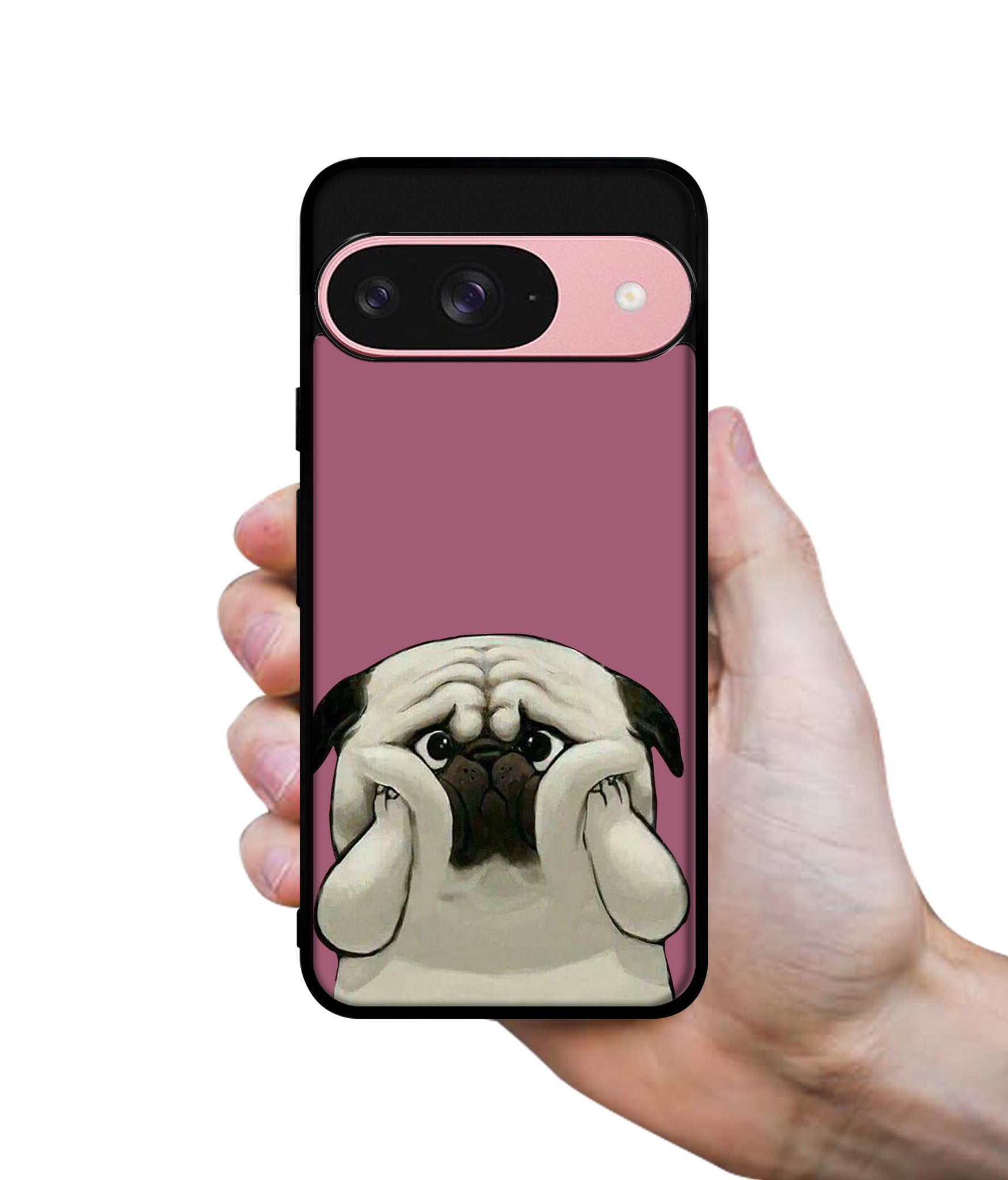 Cute Pug Holding Big Cheeks Design Designer 2D Printed Back Case Cover for Google Pixel 9 5G