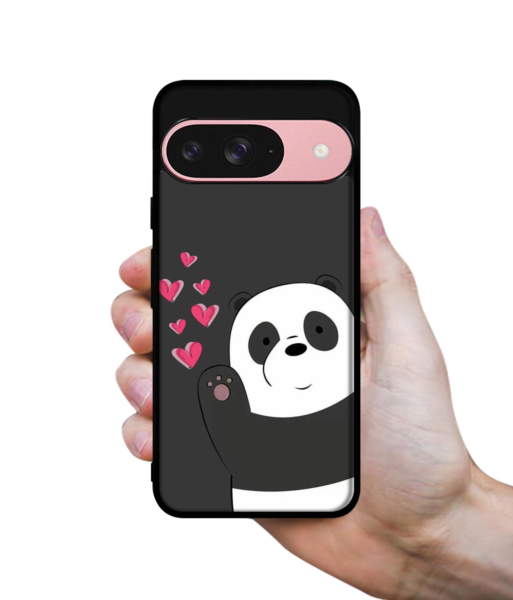 Love Panda Design Designer 2D Printed Back Case Cover for Google Pixel 9 5G