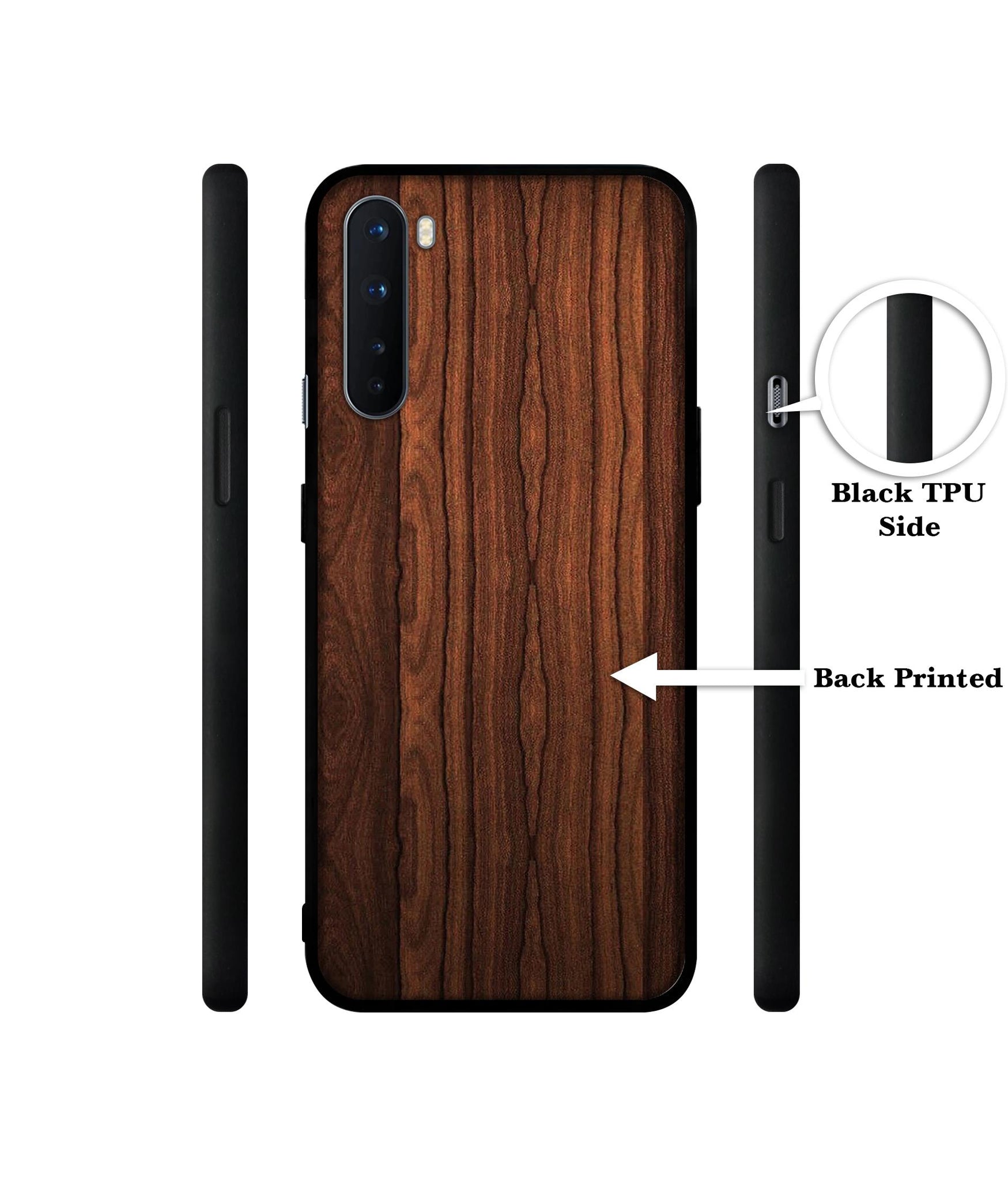 Brown Wooden Texture Design Designer 2D Printed Back Case Cover for OnePlus Nord 5G