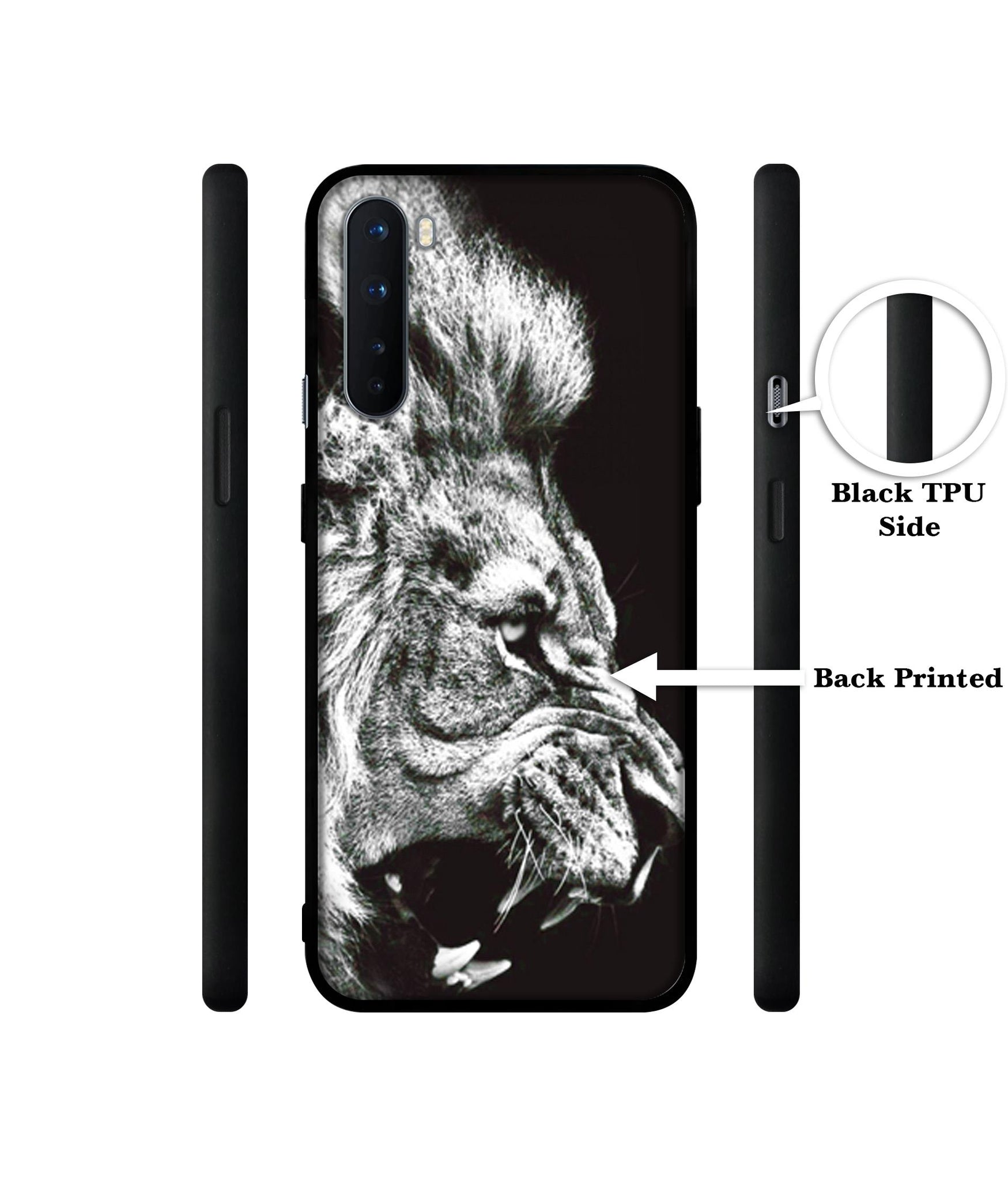 Angry Lion Design Designer 2D Printed Back Case Cover for OnePlus Nord 5G
