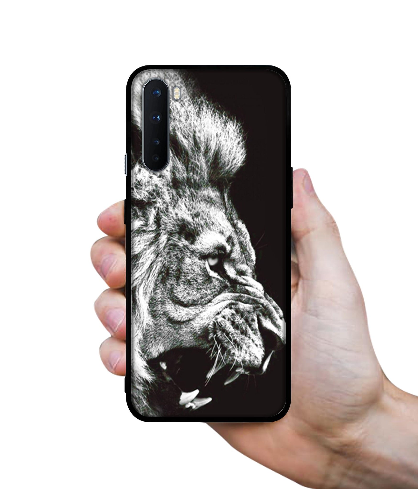 Angry Lion Design Designer 2D Printed Back Case Cover for OnePlus Nord 5G
