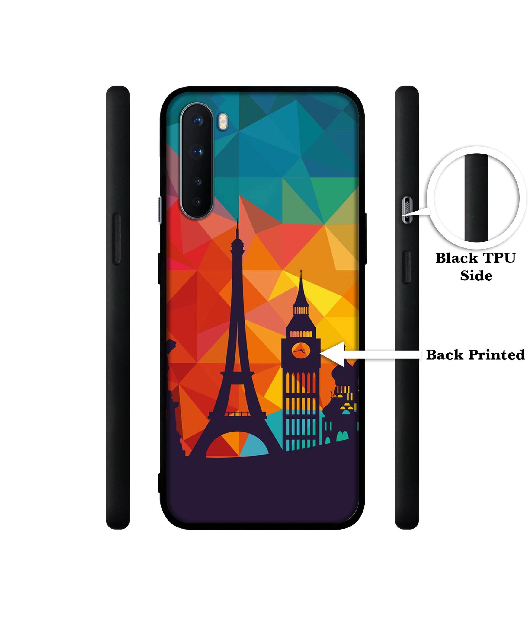 Colored Paris Design Designer 2D Printed Back Case Cover for OnePlus Nord 5G