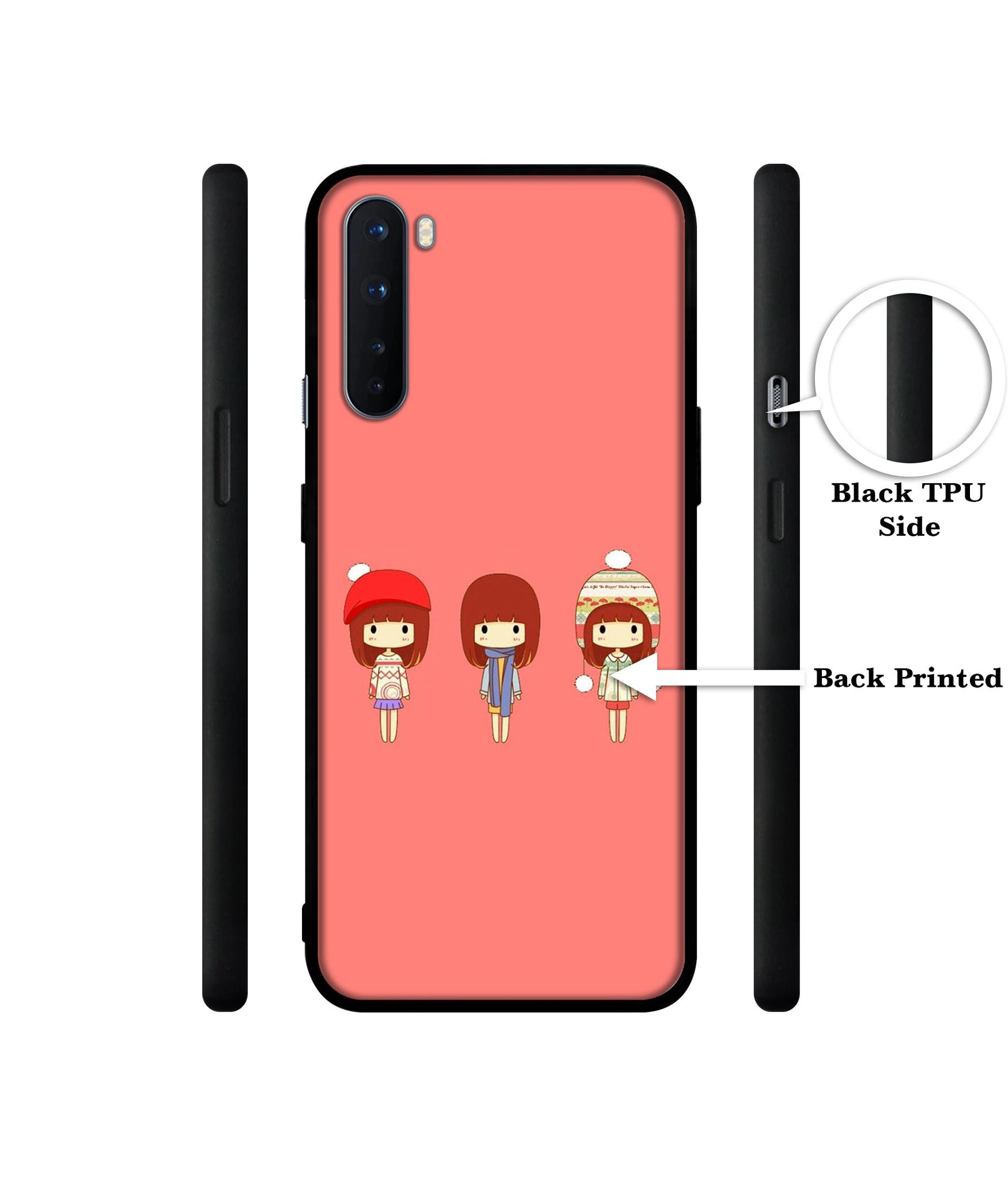 Cute Girls Design Designer 2D Printed Back Case Cover for OnePlus Nord 5G