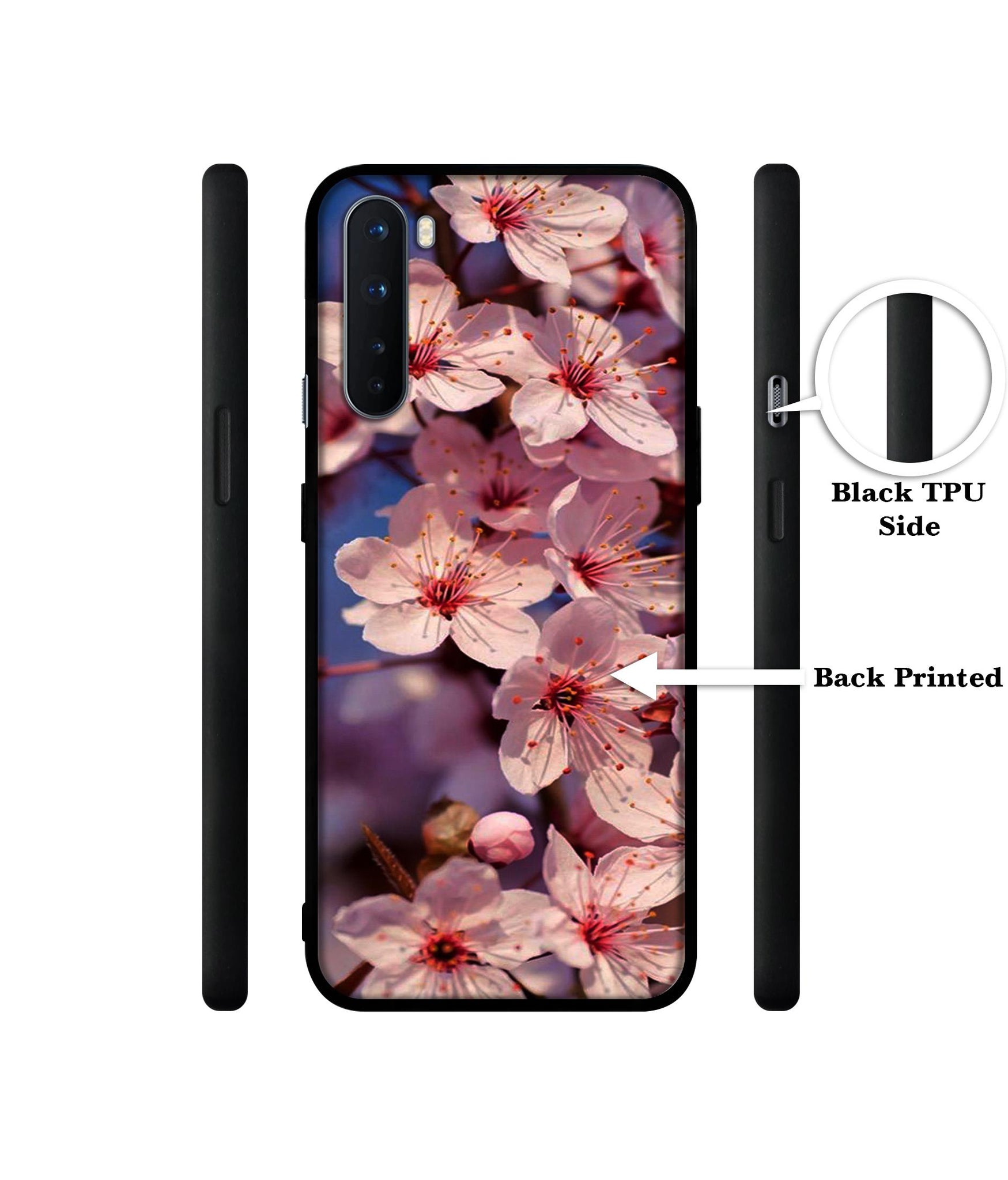 Pink Flowers Pattern Design Designer 2D Printed Back Case Cover for OnePlus Nord 5G