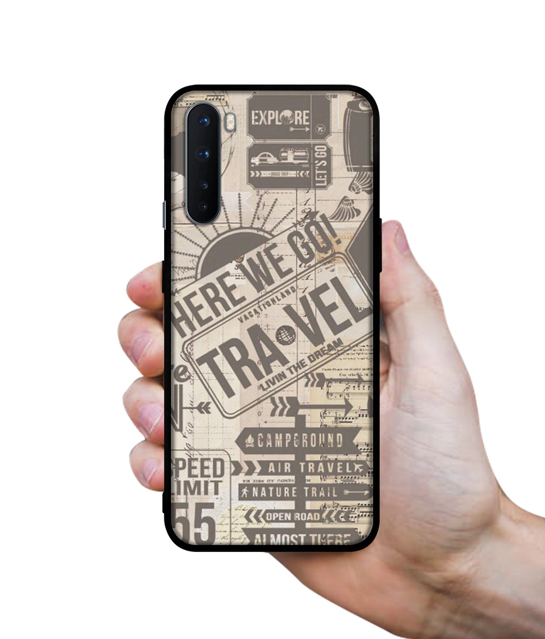 Travel Design Designer 2D Printed Back Case Cover for OnePlus Nord 5G