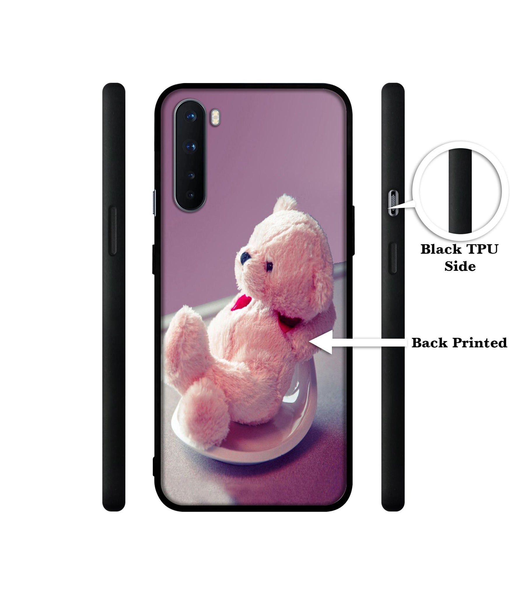 Cute Teddy Bear Design Designer 2D Printed Back Case Cover for OnePlus Nord 5G