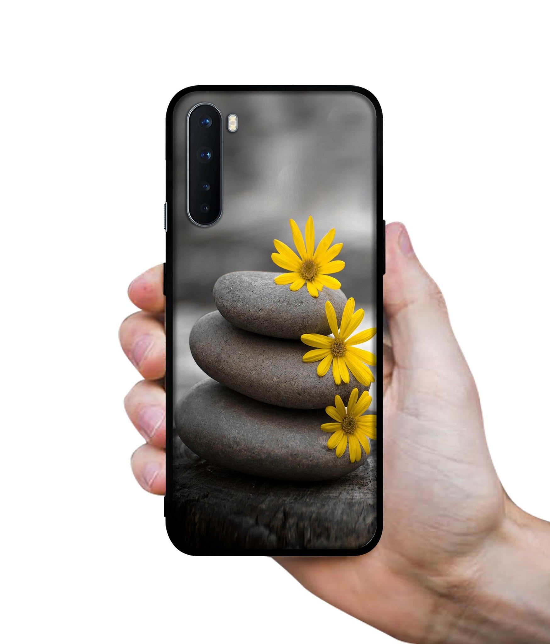 Stones And Flower Design Designer 2D Printed Back Case Cover for OnePlus Nord 5G