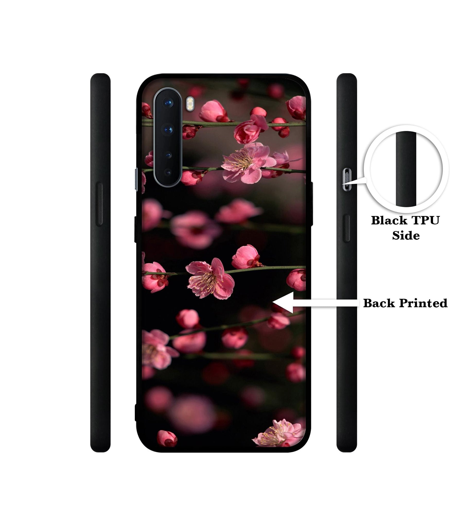 Pink Flowers Design Designer 2D Printed Back Case Cover for OnePlus Nord 5G