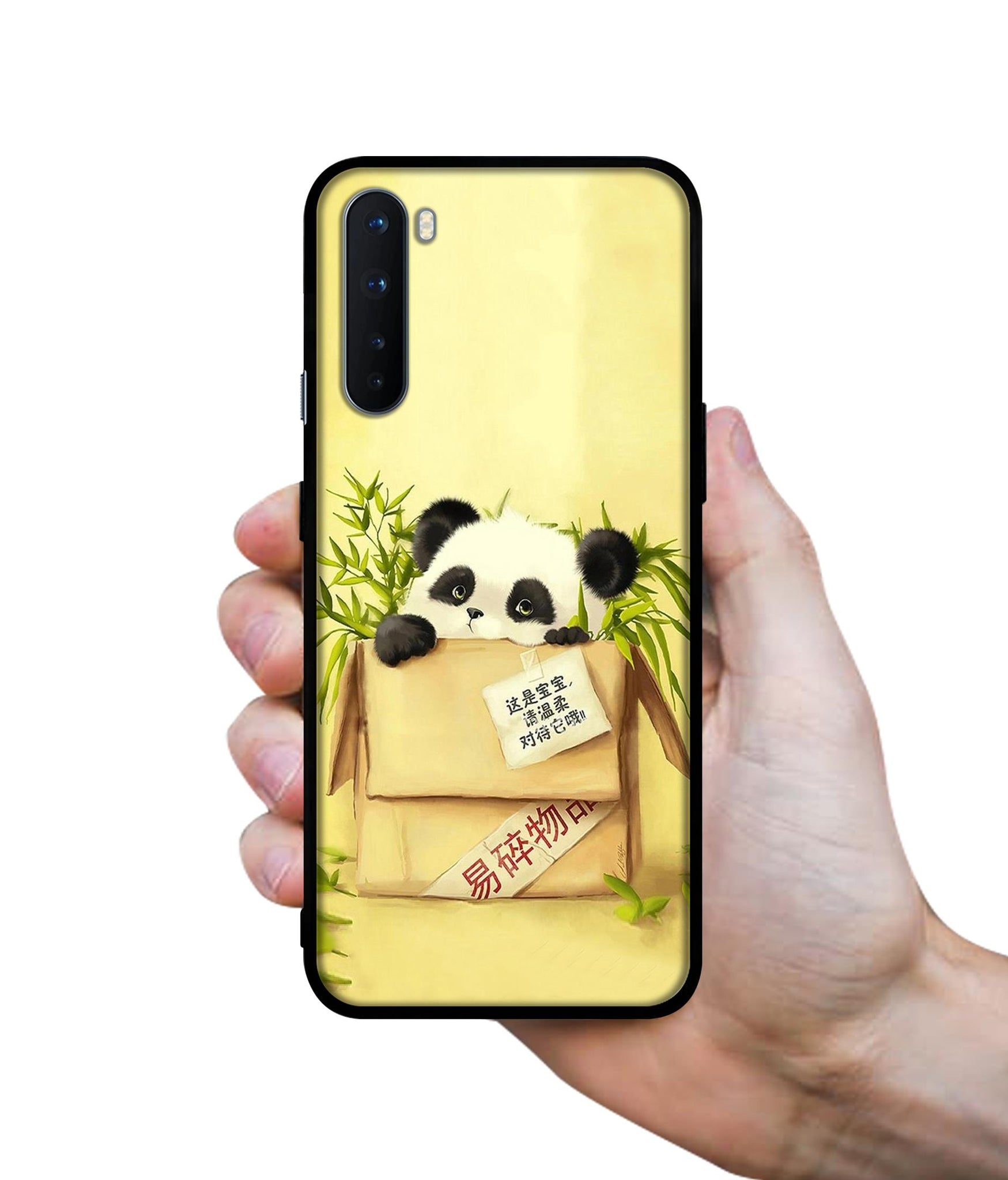 Panda In Box Design Designer 2D Printed Back Case Cover for OnePlus Nord 5G