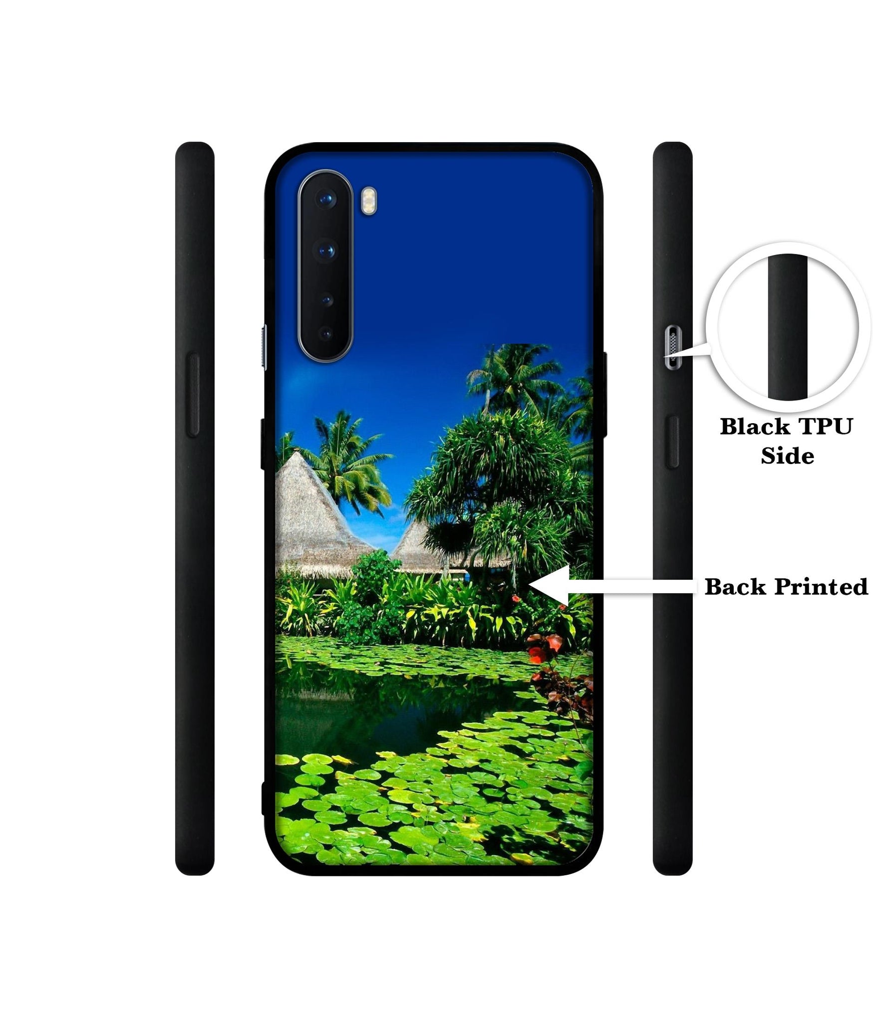 Tropics Water Design Designer 2D Printed Back Case Cover for OnePlus Nord 5G