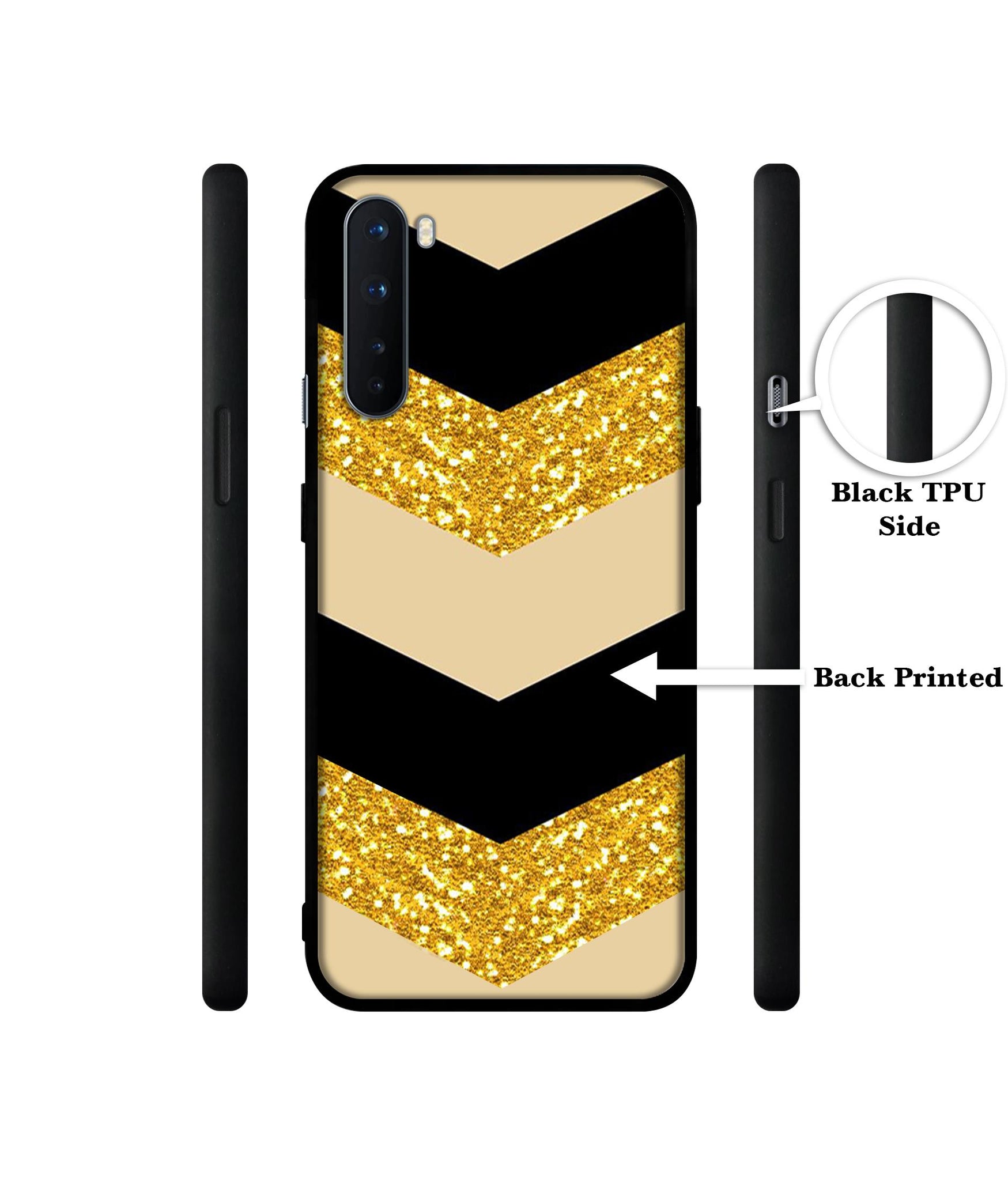 Black & Gold Design Designer 2D Printed Back Case Cover for OnePlus Nord 5G