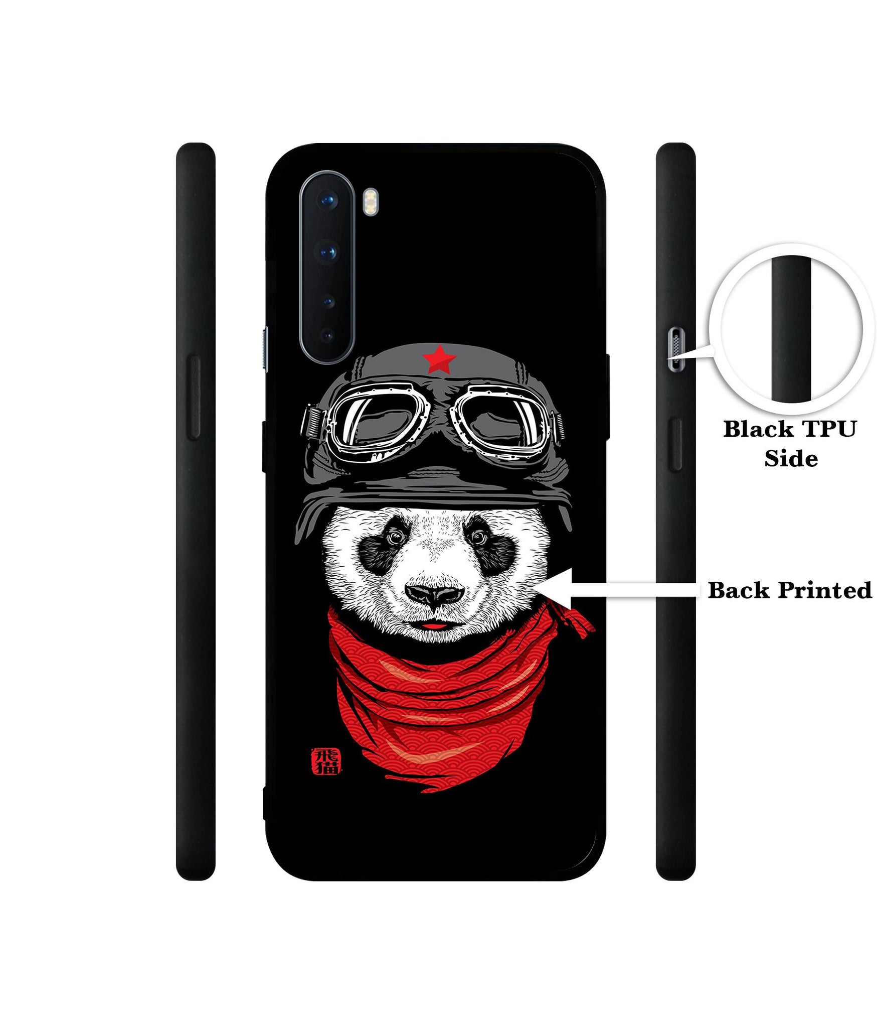 Biker Panda Design Designer 2D Printed Back Case Cover for OnePlus Nord 5G