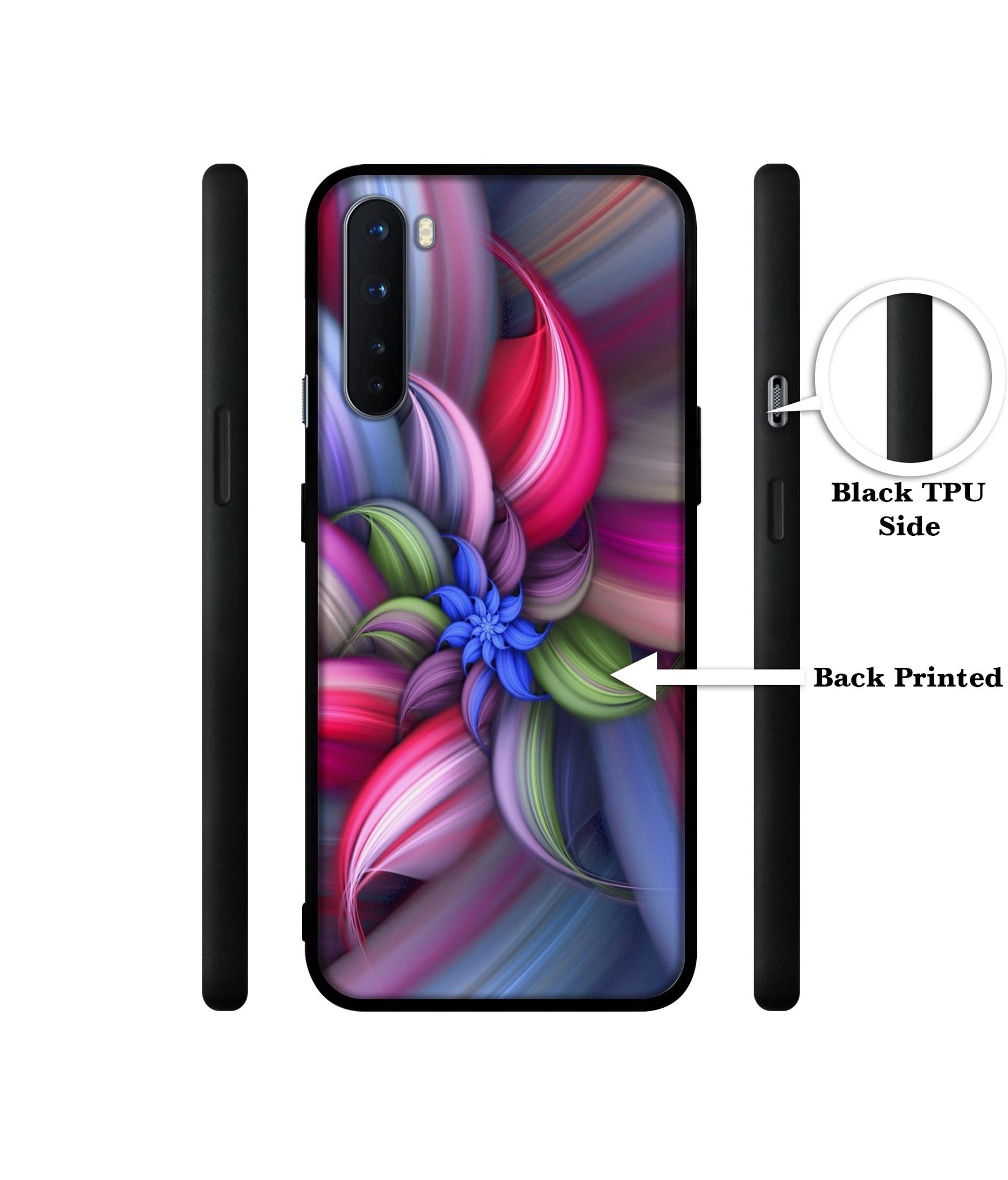 Colorful Flower Design Designer 2D Printed Back Case Cover for OnePlus Nord 5G