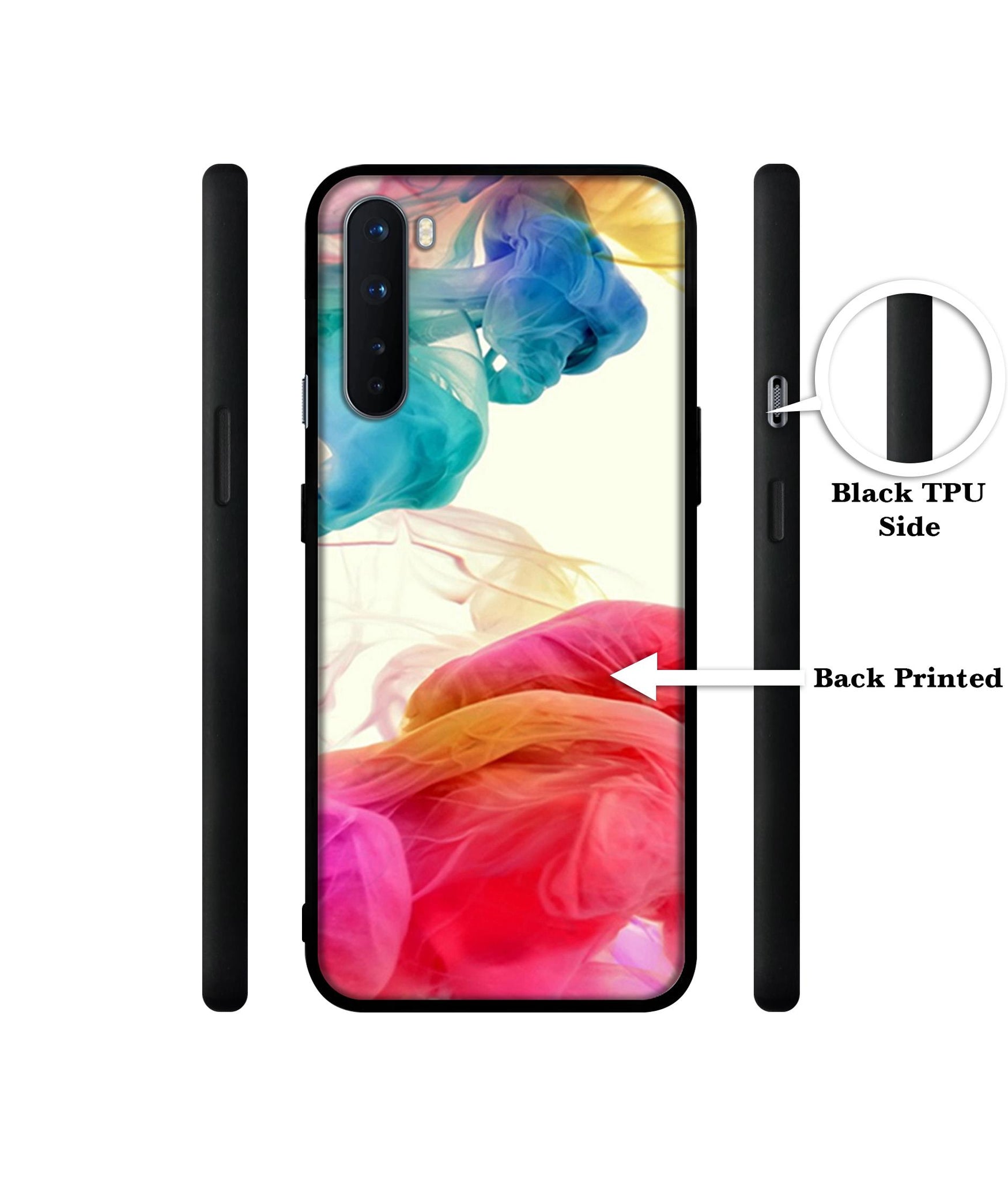 Colored Smoke Design Designer 2D Printed Back Case Cover for OnePlus Nord 5G