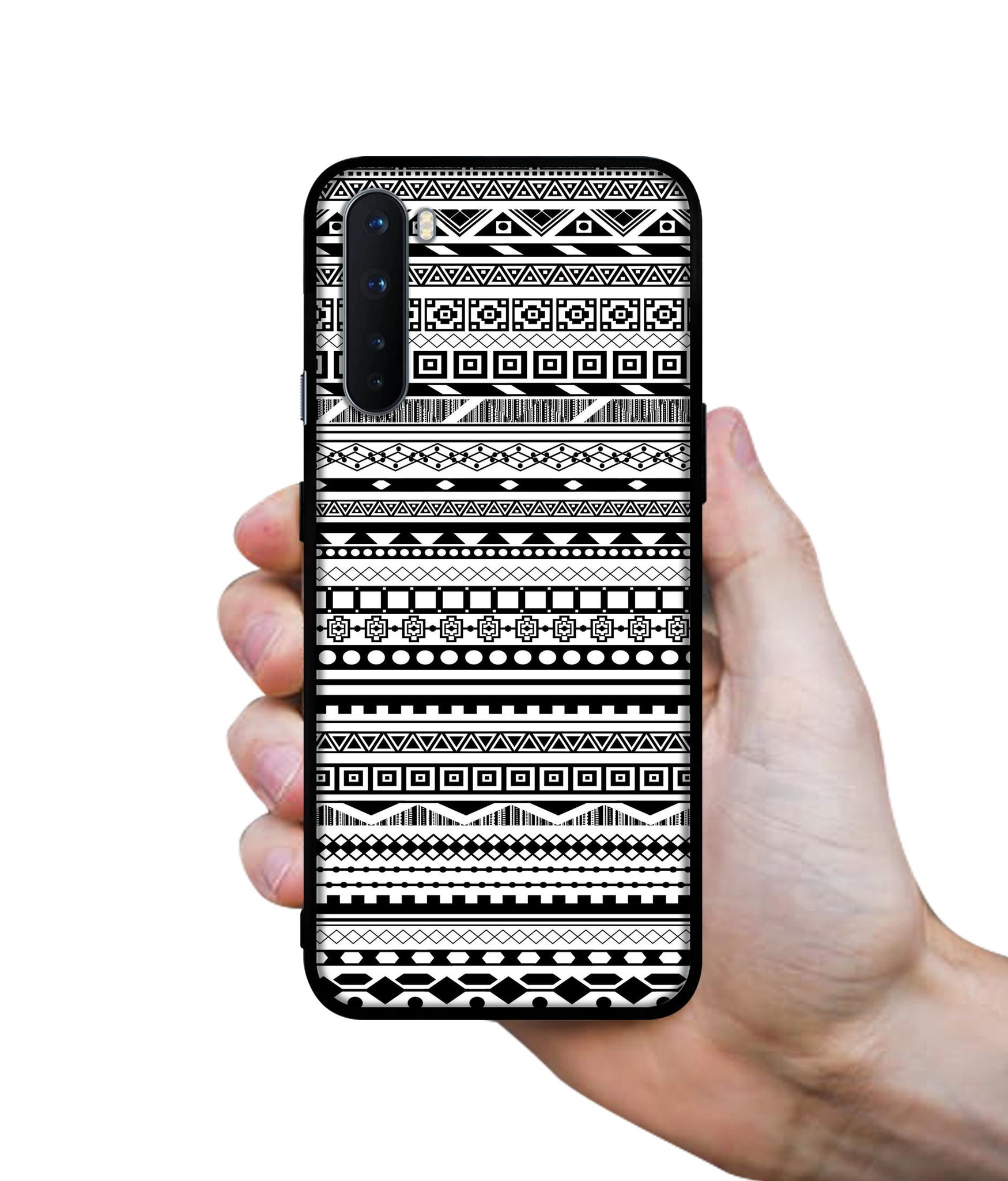 Black & White Patterns Design Designer 2D Printed Back Case Cover for OnePlus Nord 5G