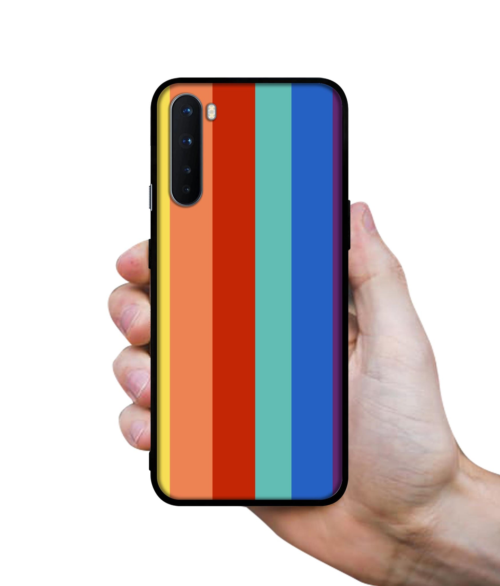 Rainbow Colors Design Designer 2D Printed Back Case Cover for OnePlus Nord 5G