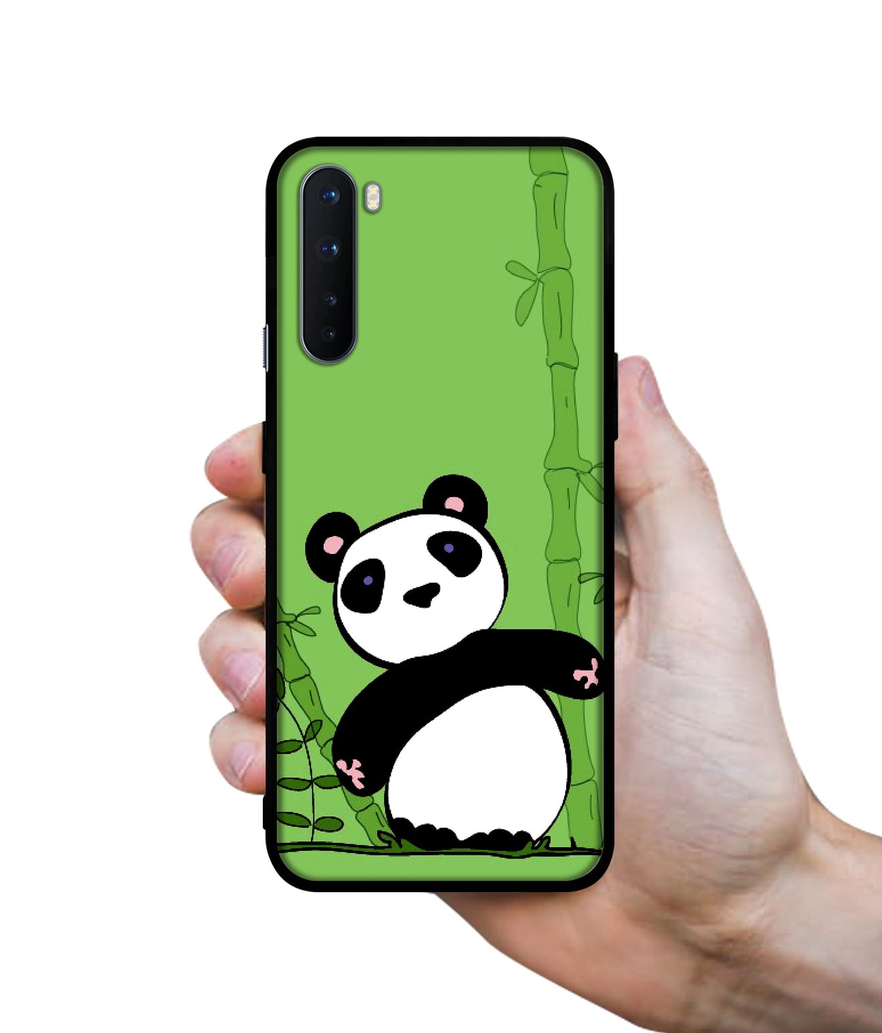 Panda with Bamboo Design Designer 2D Printed Back Case Cover for OnePlus Nord 5G