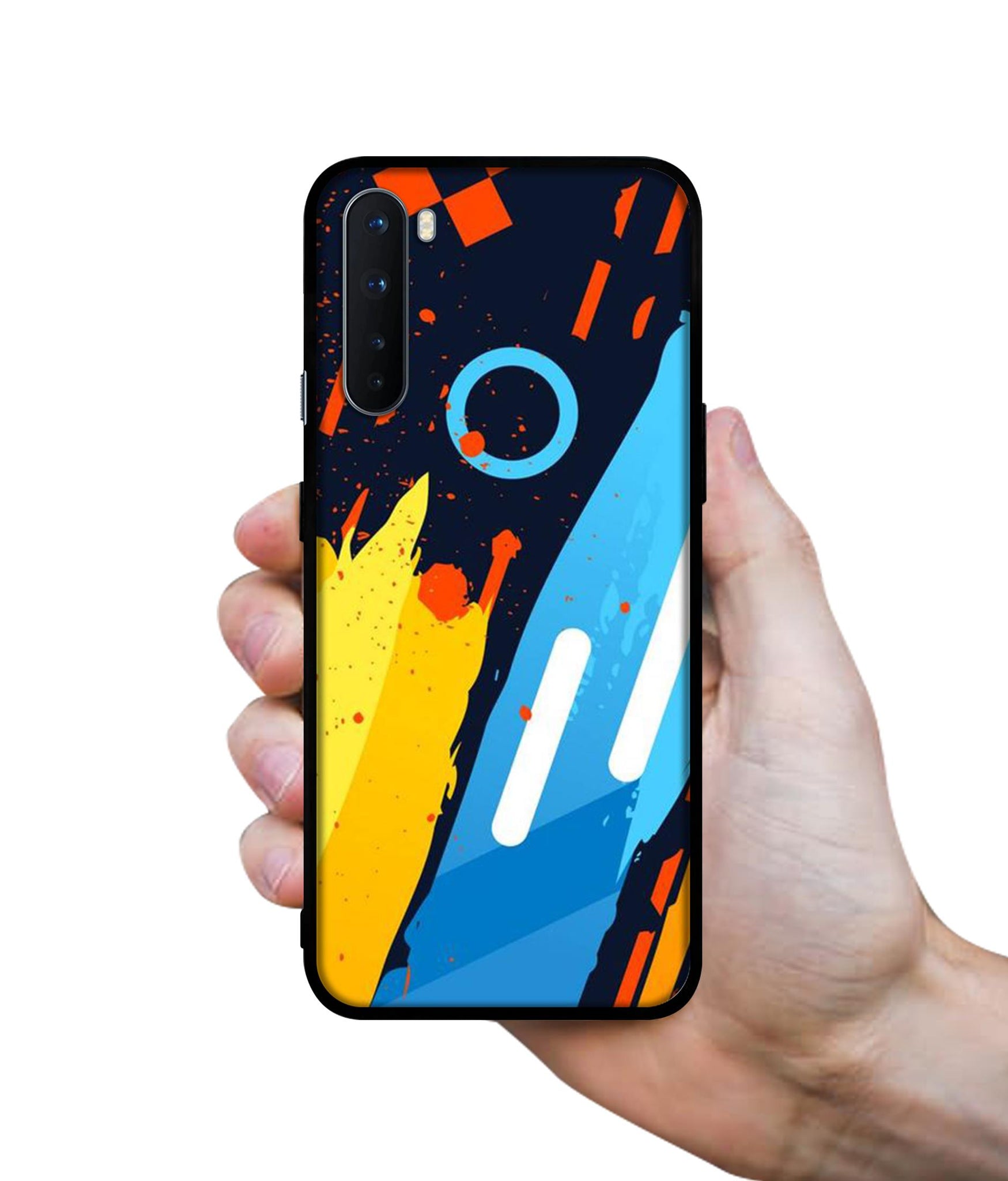 Abstract Stripes Geometric Figures Design Designer 2D Printed Back Case Cover for OnePlus Nord 5G