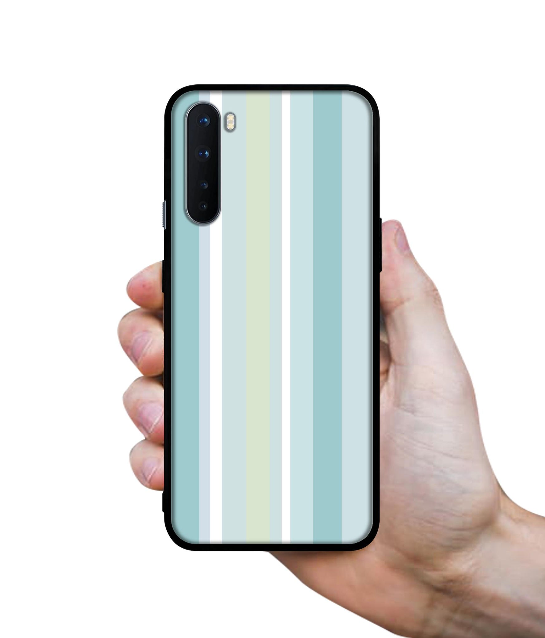 Light Green Stripes Design Designer 2D Printed Back Case Cover for OnePlus Nord 5G