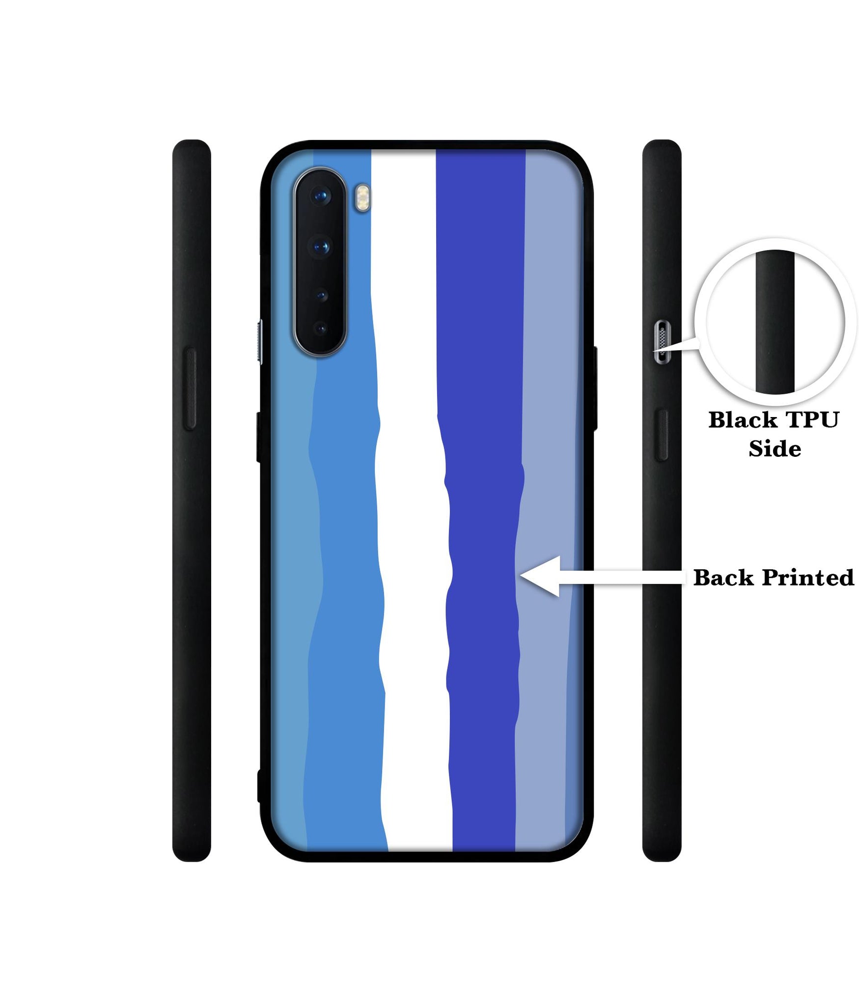 Blue Stripes Rainbow Design Designer 2D Printed Back Case Cover for OnePlus Nord 5G