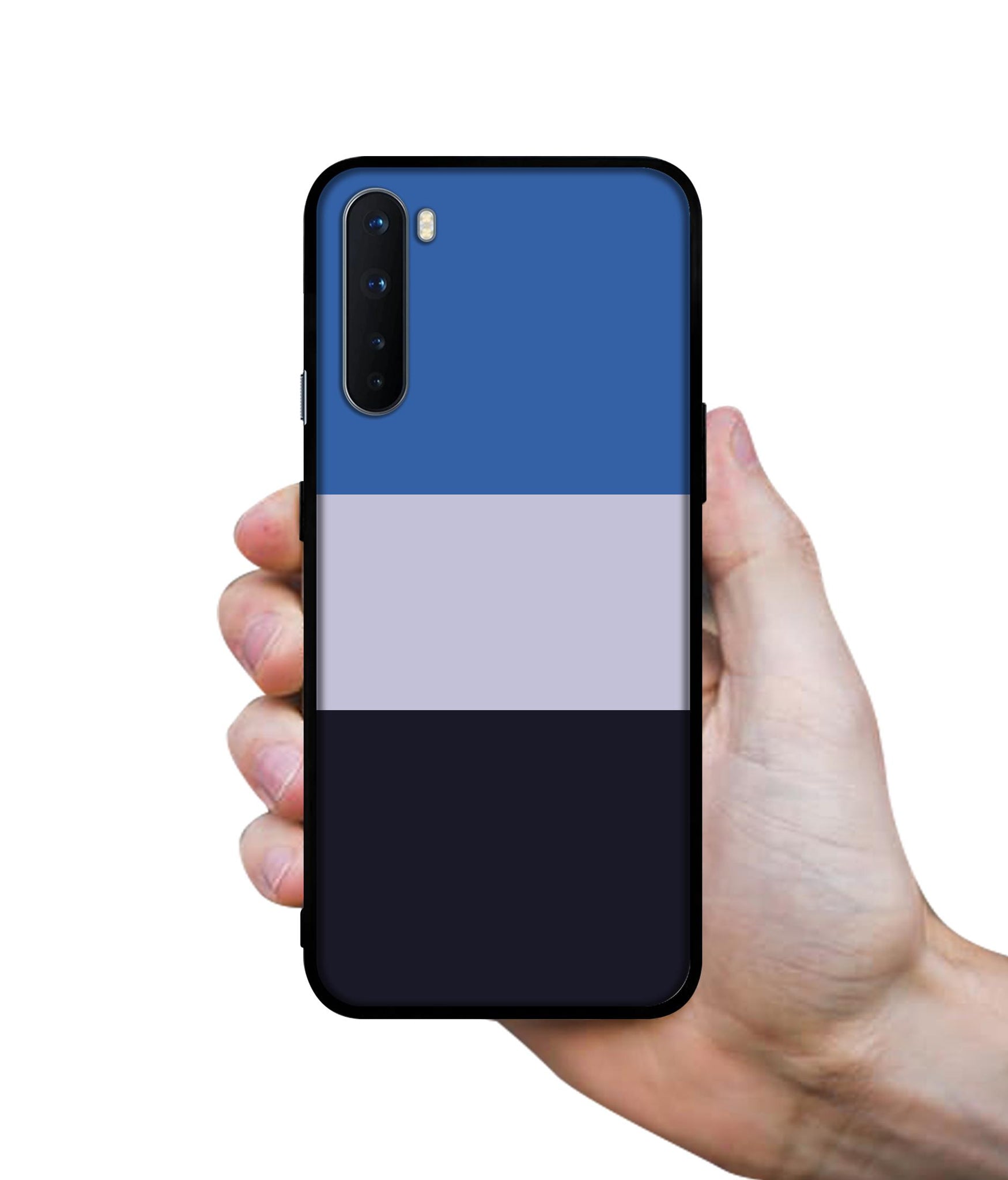 Three Color Stripes Design Designer 2D Printed Back Case Cover for OnePlus Nord 5G