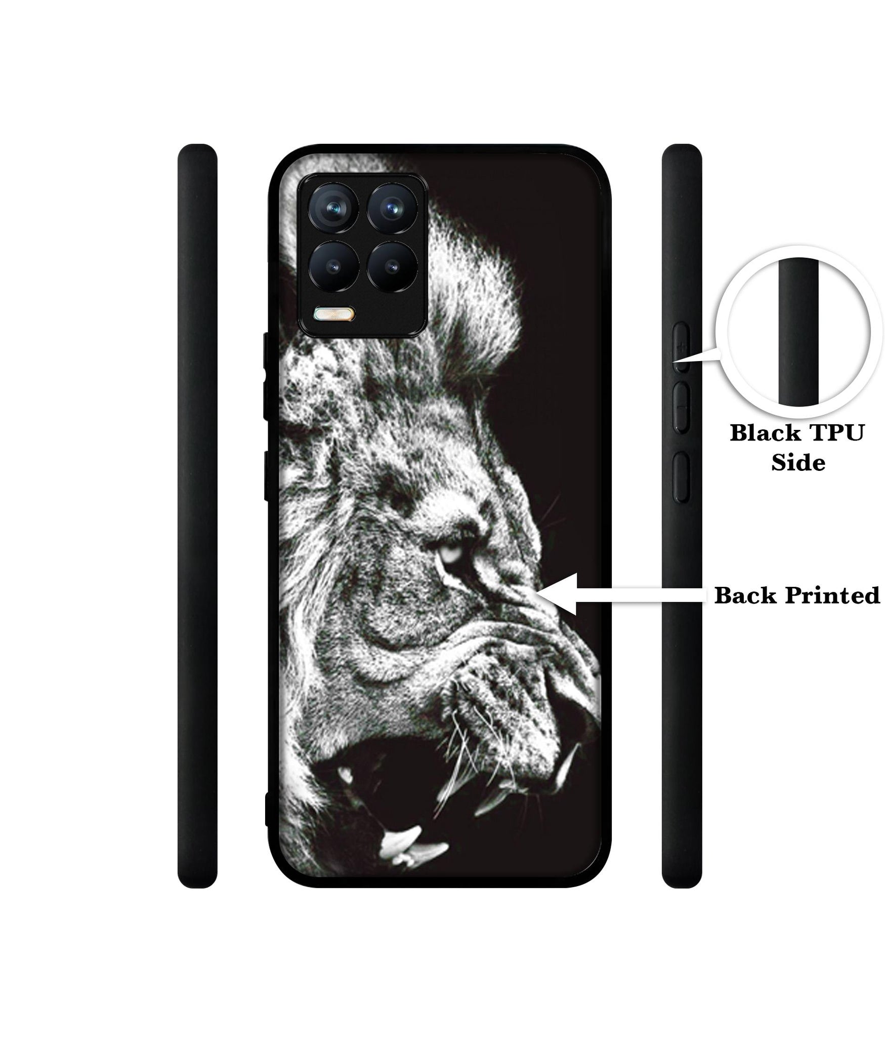 Angry Lion Design Designer 2D Printed Back Case Cover for Realme 8 4G / 8 Pro 4G